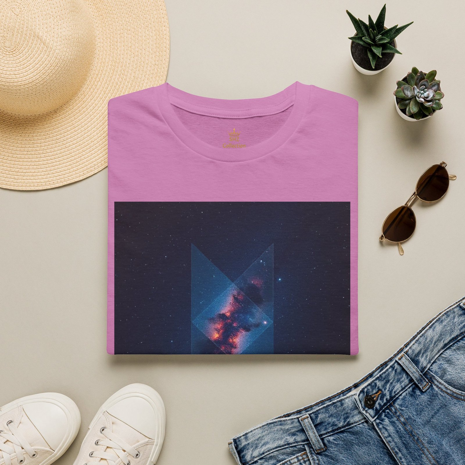 Galaxy Triangle Graphic T-Shirt — Cosmic Nebula Print - Image 95