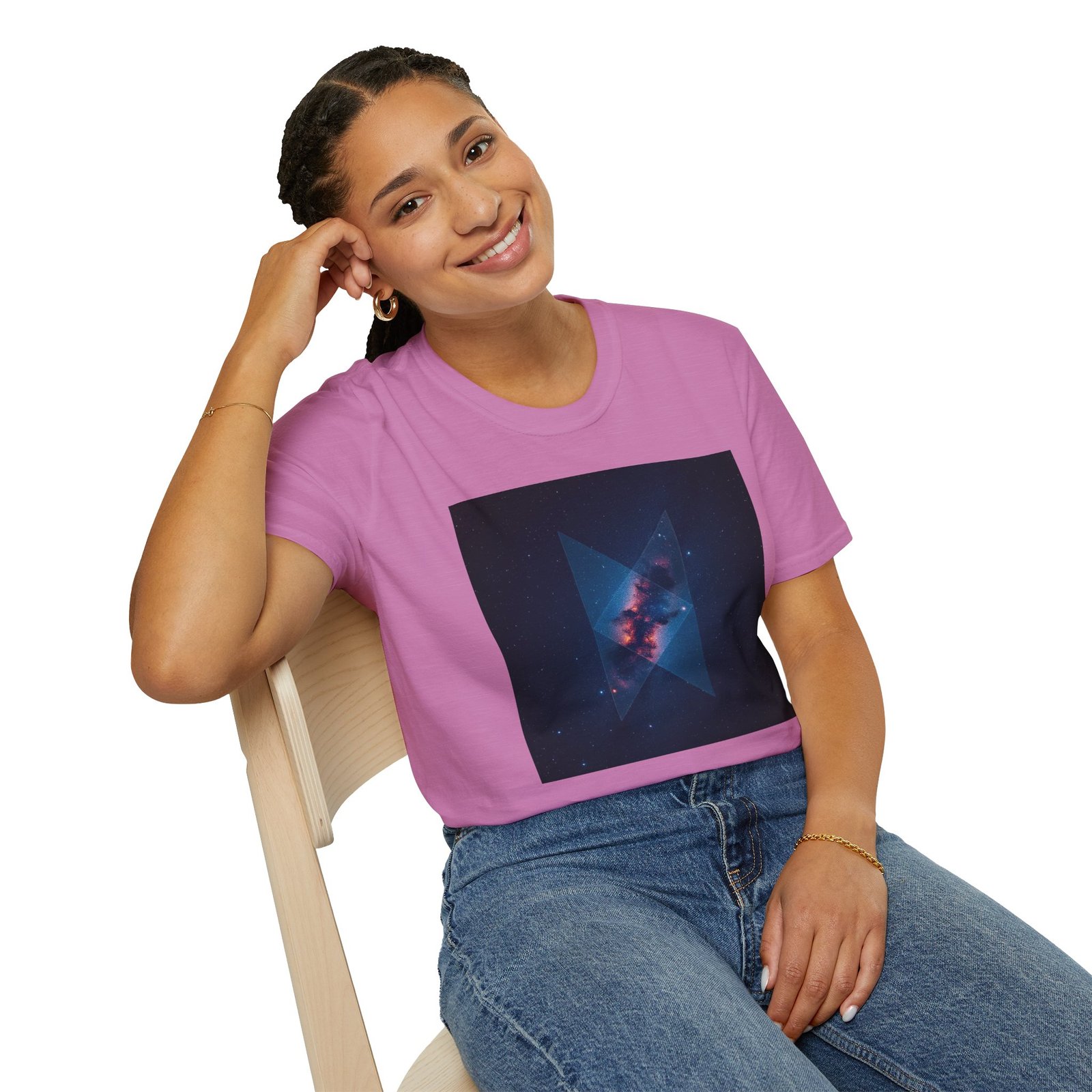 Galaxy Triangle Graphic T-Shirt — Cosmic Nebula Print - Image 97