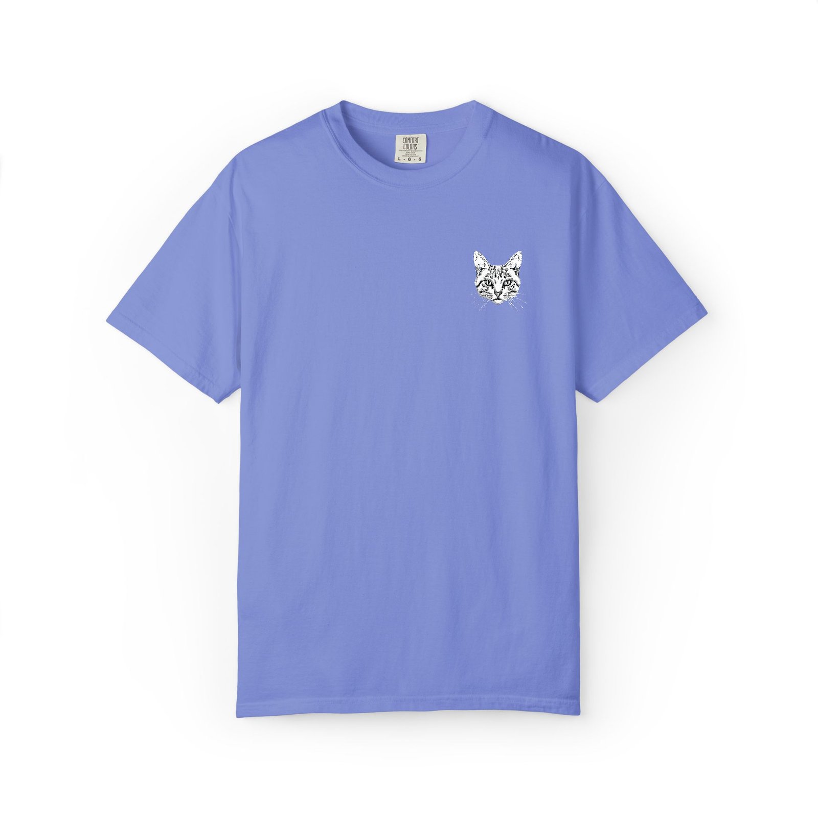 Minimal Cat Pocket T-Shirt — Cute White Graphic Tee - Image 49