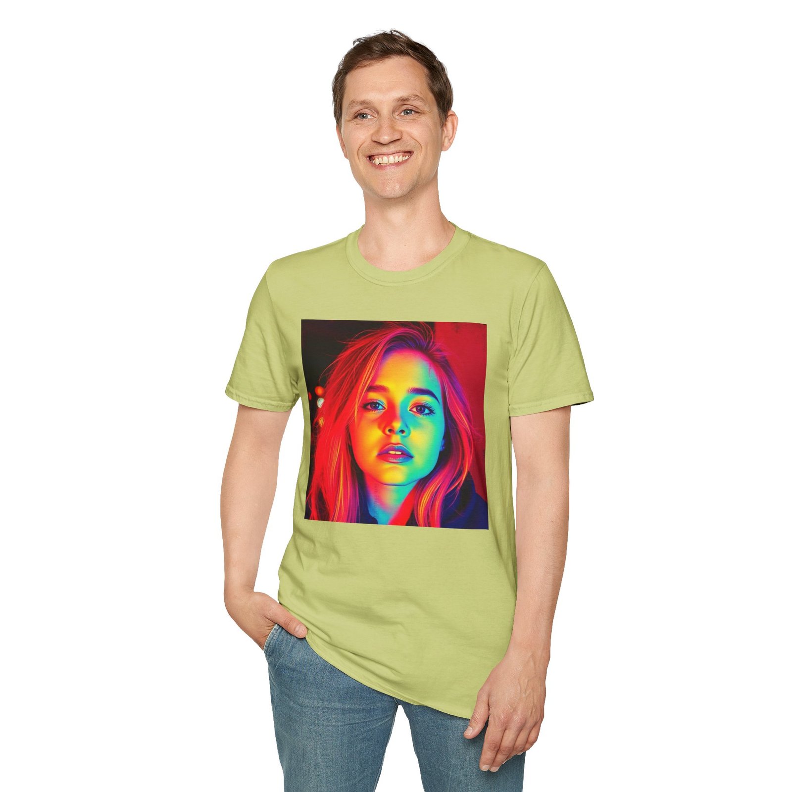 Rainbow Portrait T‑Shirt — Colorful Neon Face Art Tee - Image 41