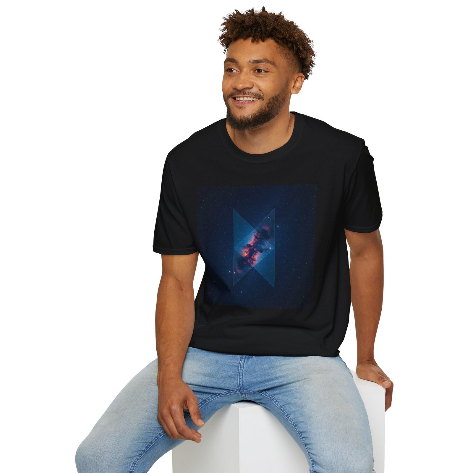 Galaxy Triangle Graphic T-Shirt — Cosmic Nebula Print - Image 5