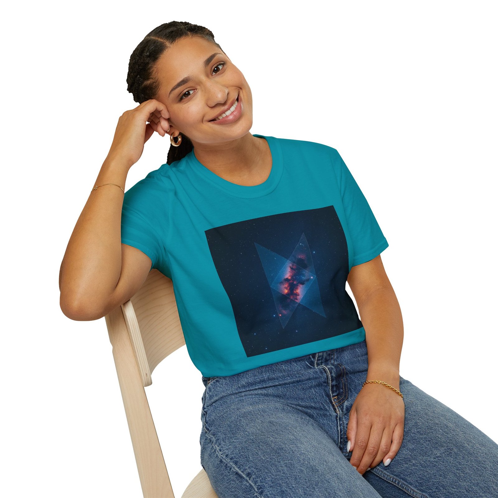 Galaxy Triangle Graphic T-Shirt — Cosmic Nebula Print - Image 55