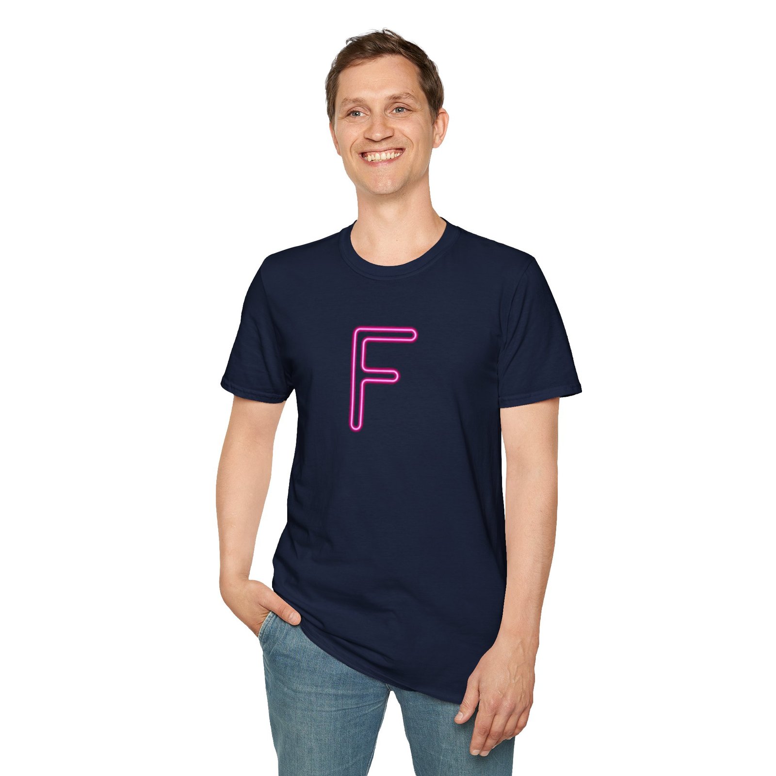 Neon Pink 'F' Graphic T-Shirt — Retro Letter Tee - Image 39