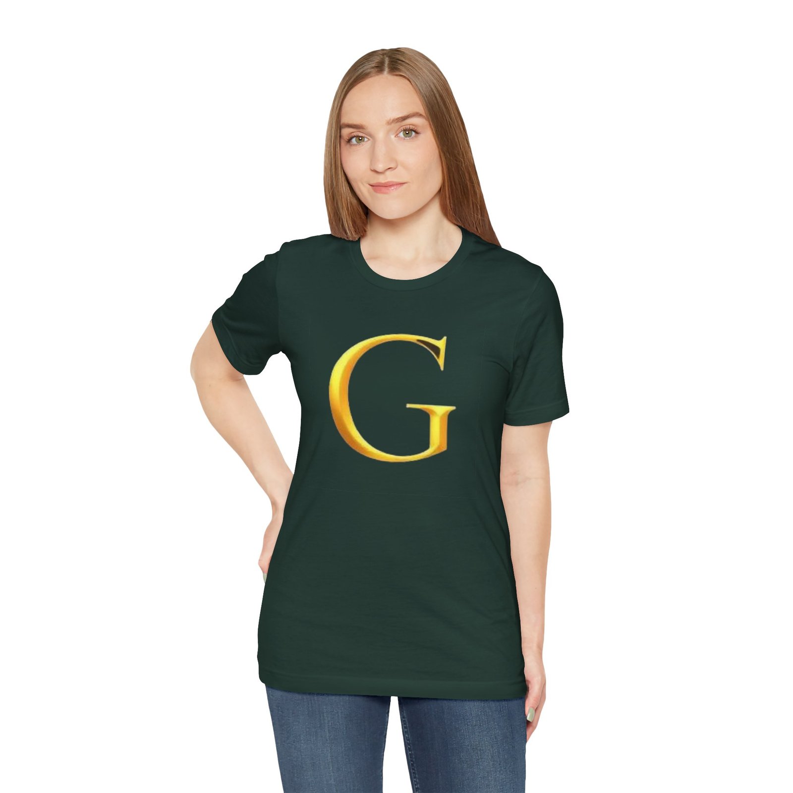 Gold Letter G T-Shirt — Monogram Initial Tee - Image 6
