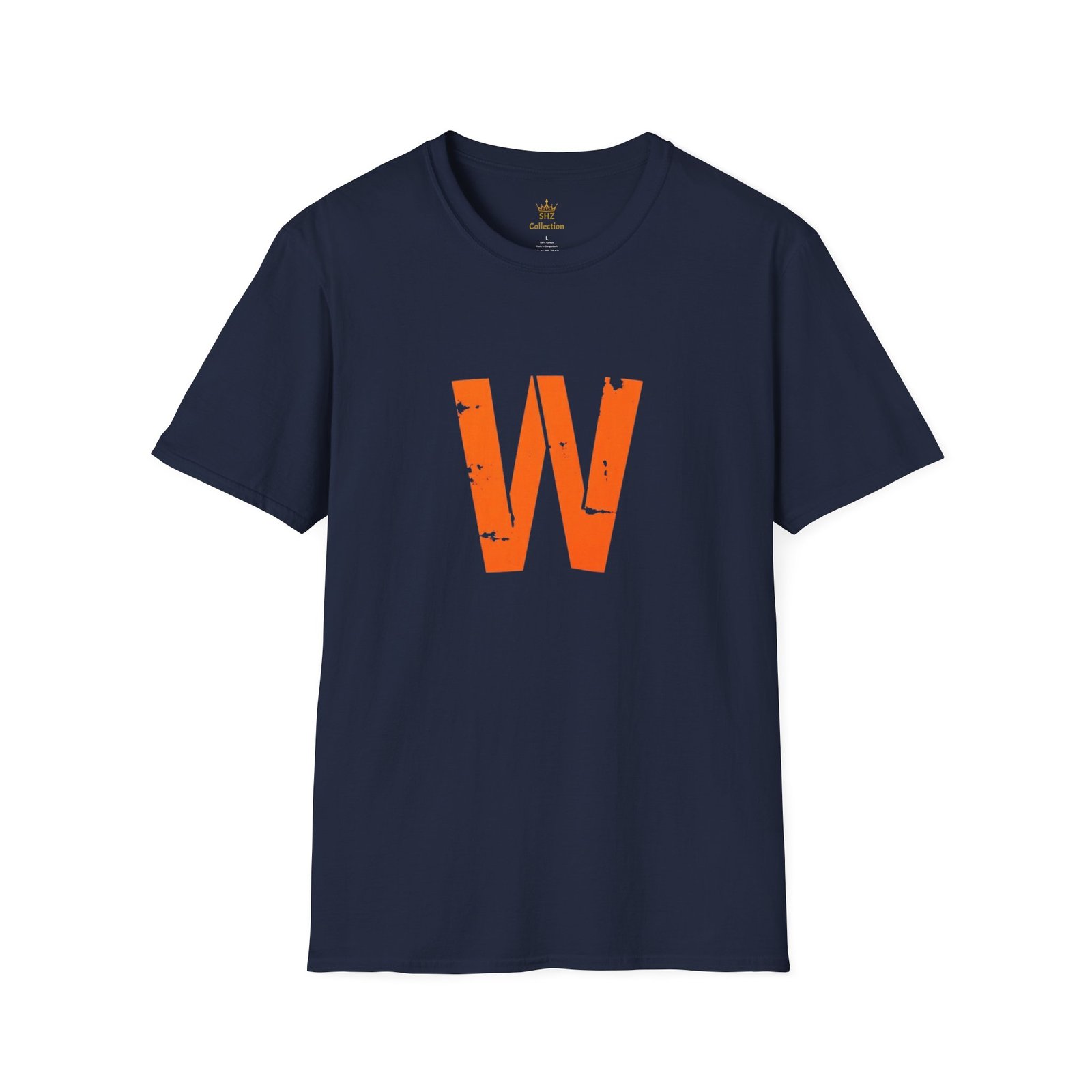 Distressed Orange 'W' Graphic T-Shirt - Image 81