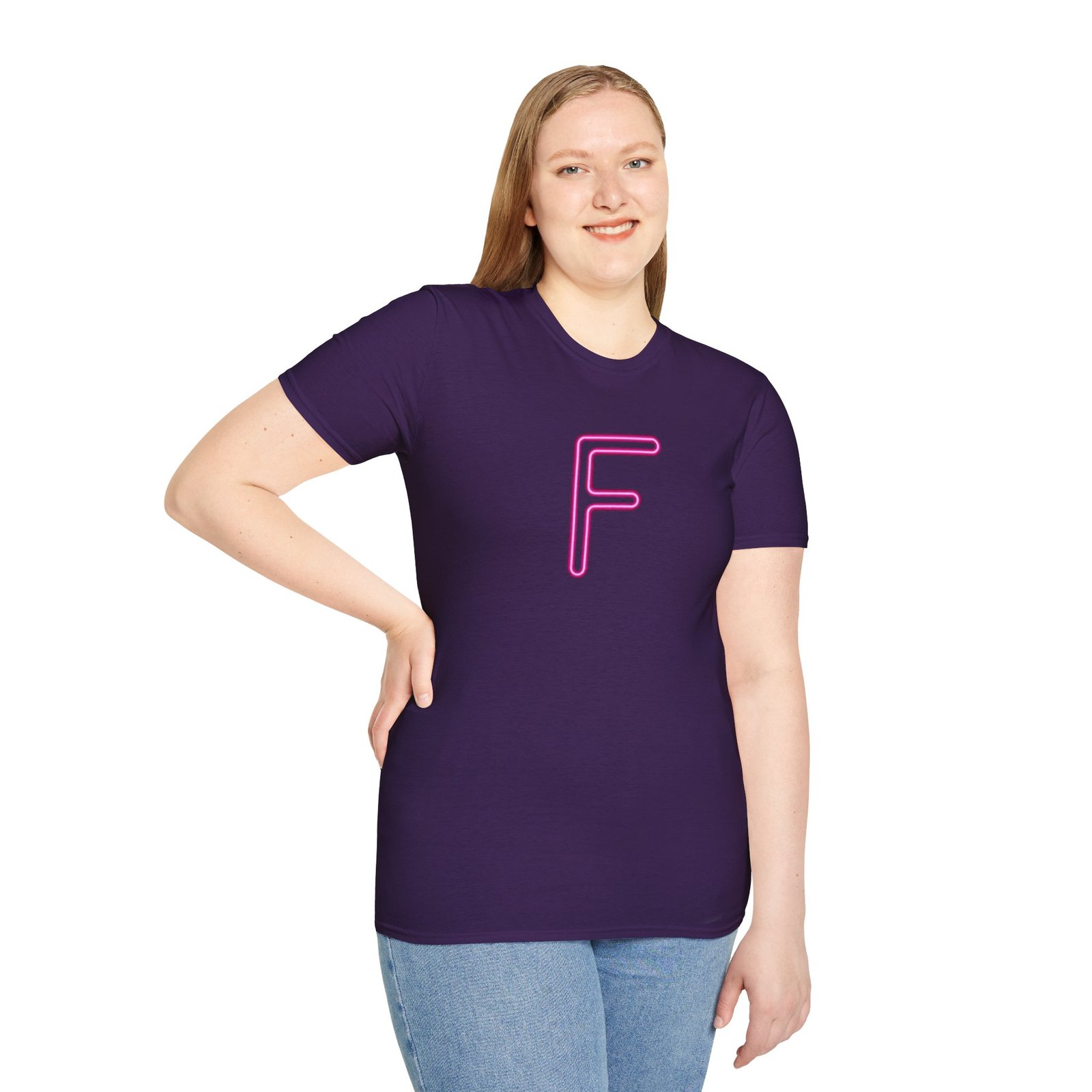 Neon Pink 'F' Graphic T-Shirt — Retro Letter Tee - Image 54