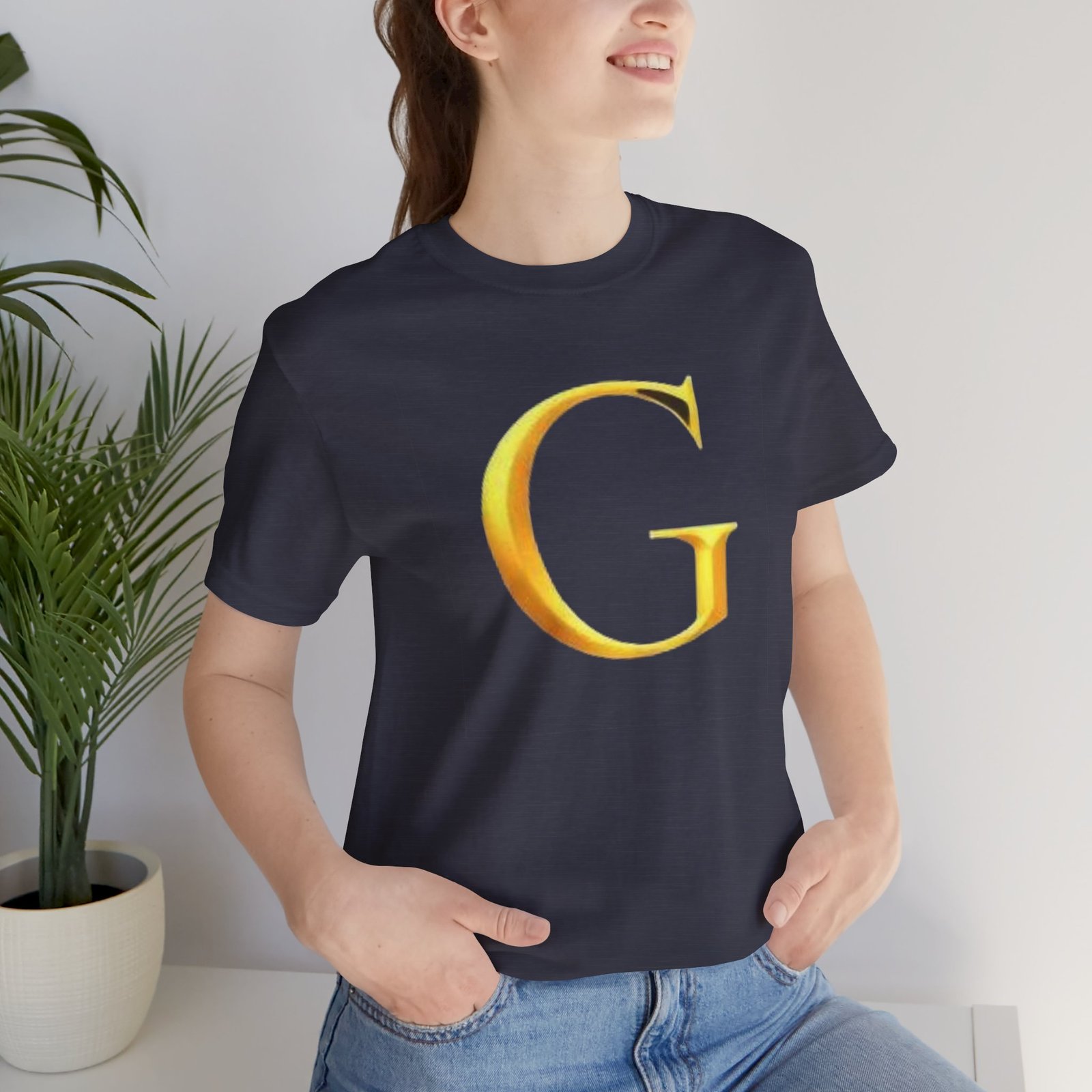 Gold Letter G T-Shirt — Monogram Initial Tee - Image 47