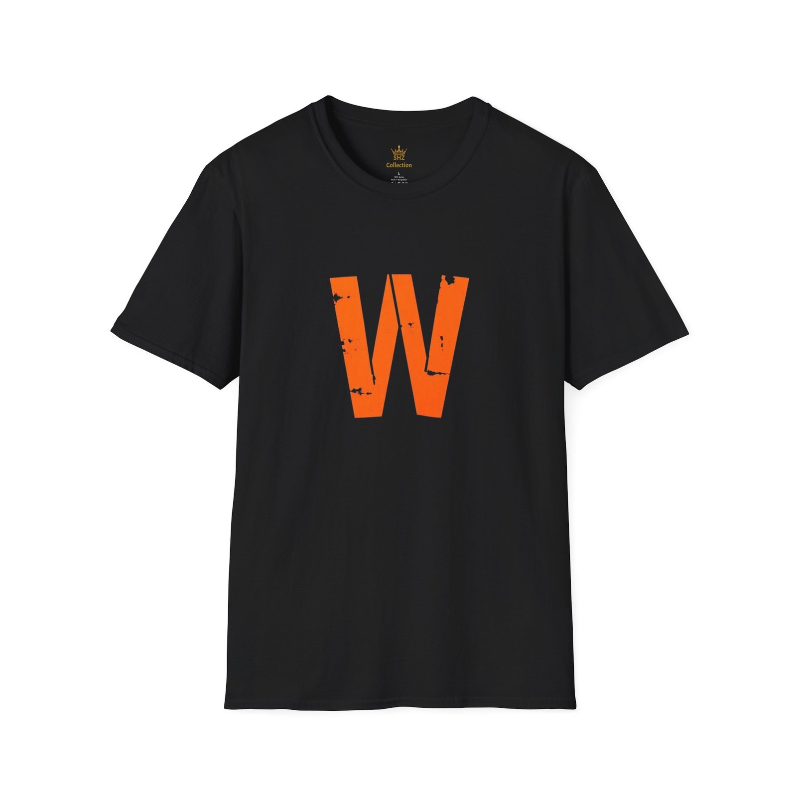 Distressed Orange 'W' Graphic T-Shirt - Image 2