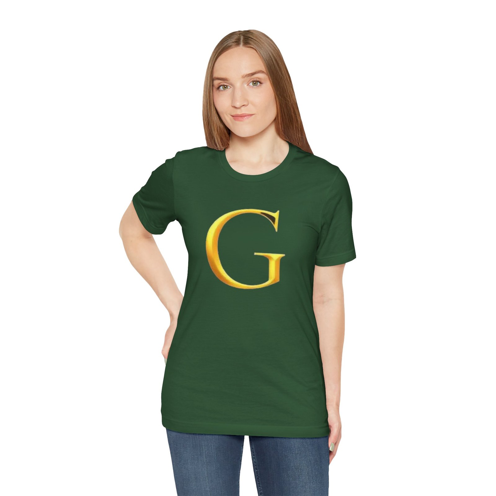 Gold Letter G T-Shirt — Monogram Initial Tee - Image 37