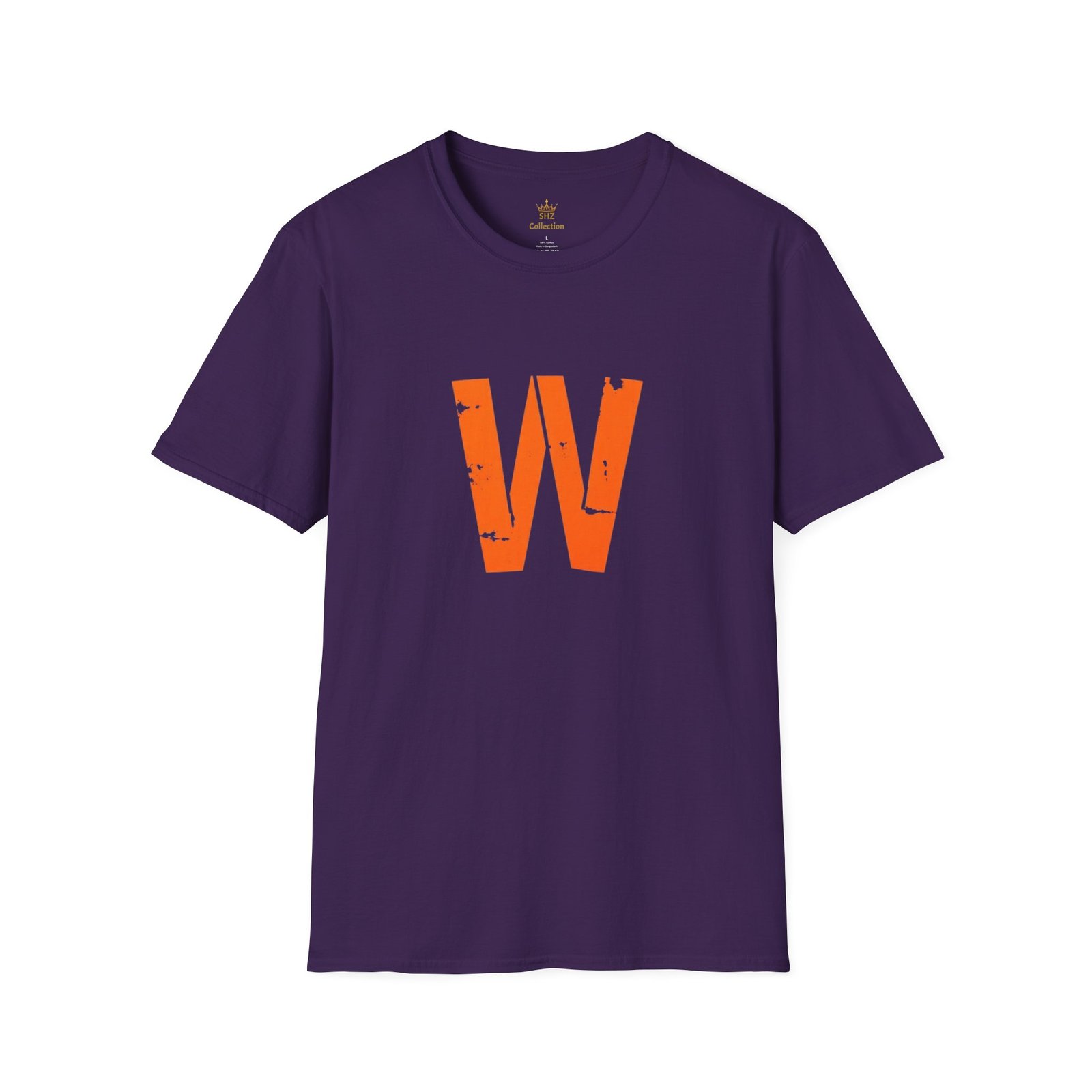 Distressed Orange 'W' Graphic T-Shirt - Image 89