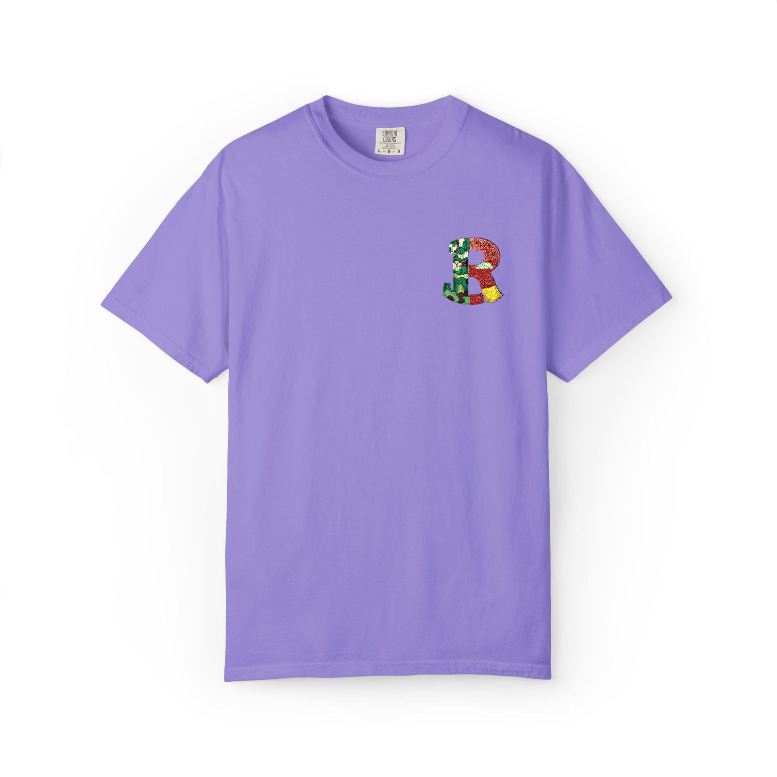 Floral Letter R Pocket T-Shirt — Botanical Monogram Tee - Image 64