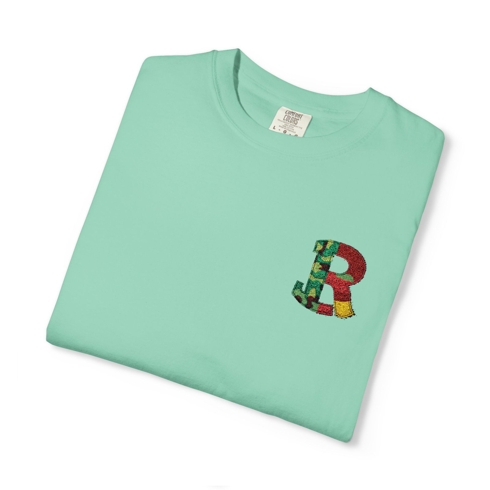 Floral Letter R Pocket T-Shirt — Botanical Monogram Tee - Image 31