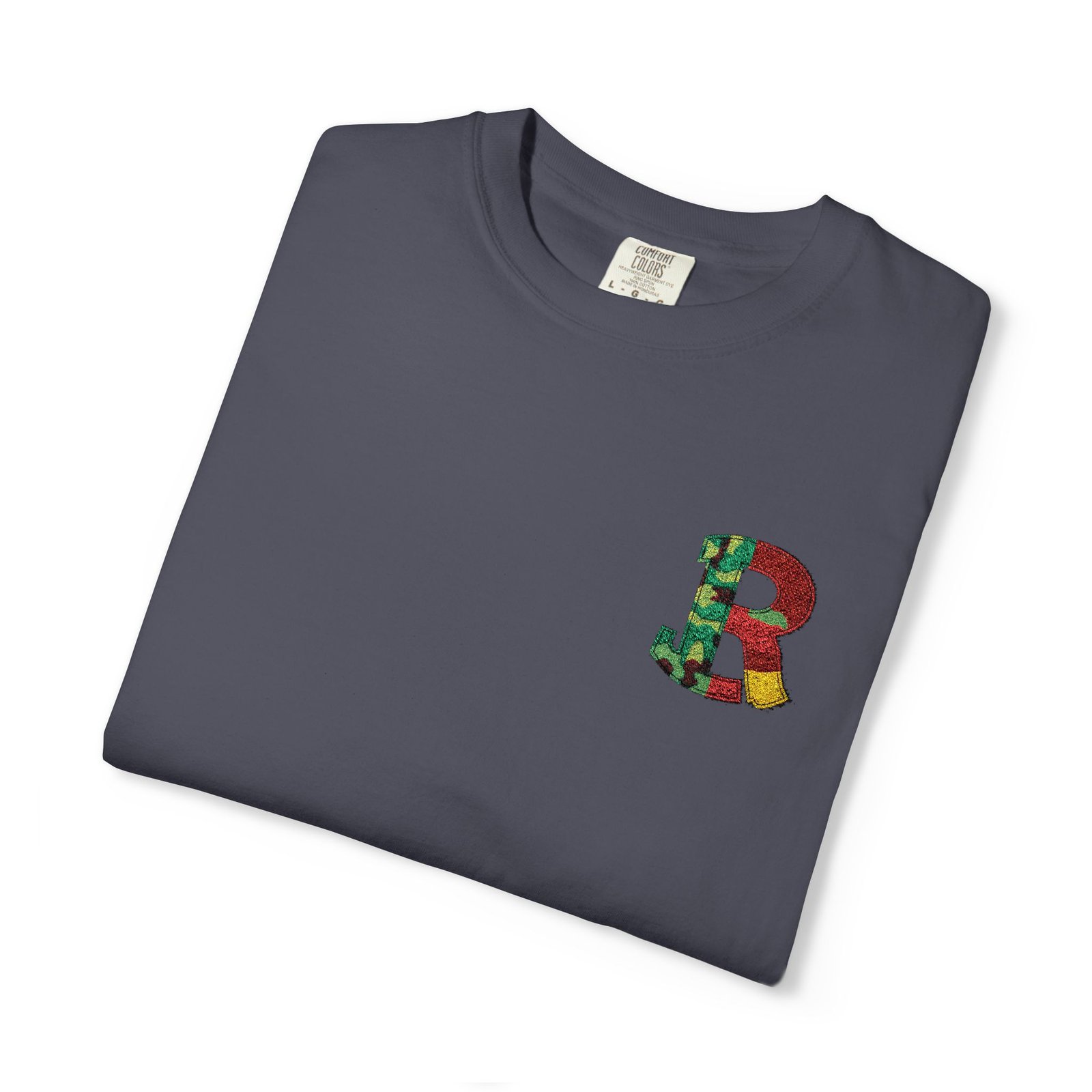 Floral Letter R Pocket T-Shirt — Botanical Monogram Tee - Image 59