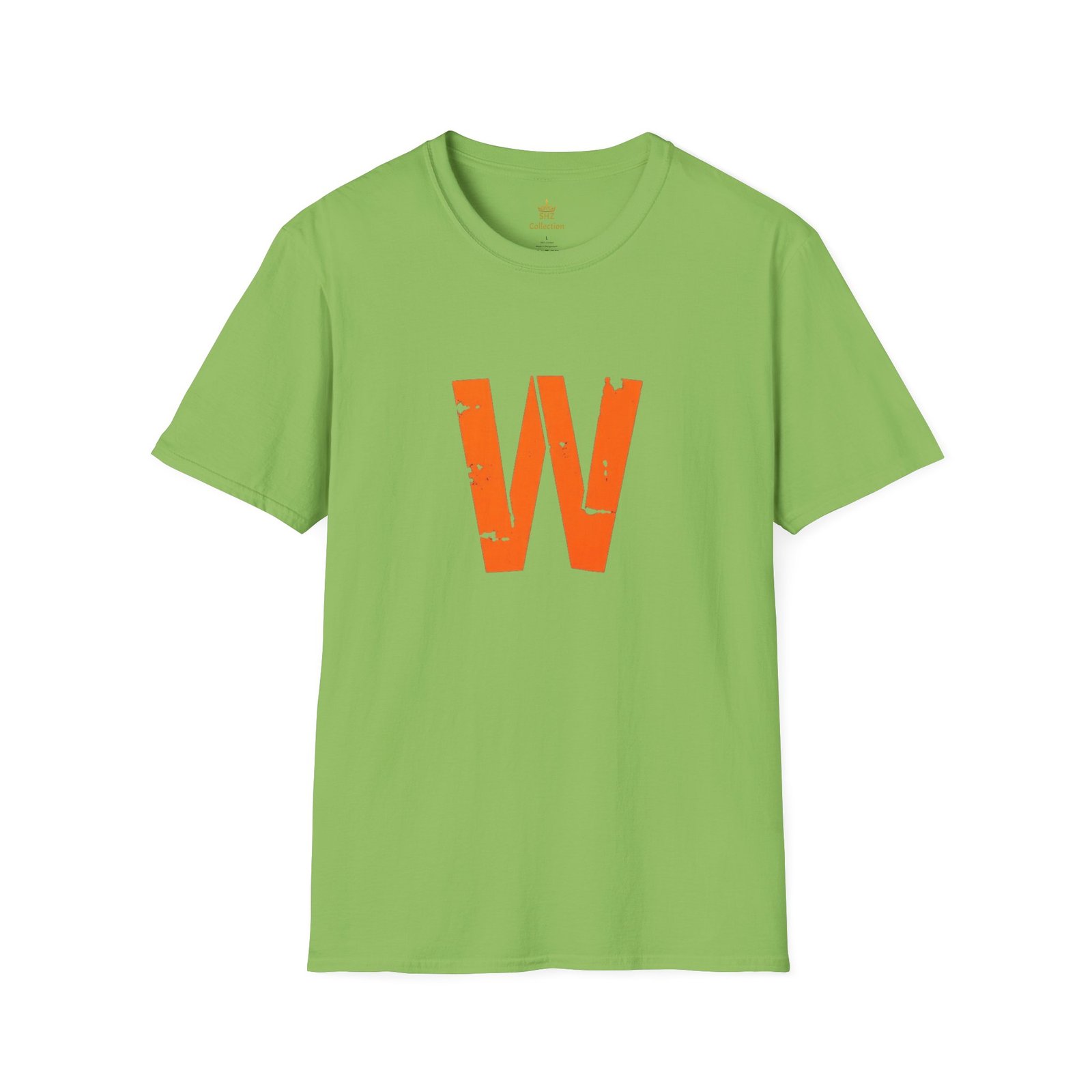 Distressed Orange 'W' Graphic T-Shirt - Image 41