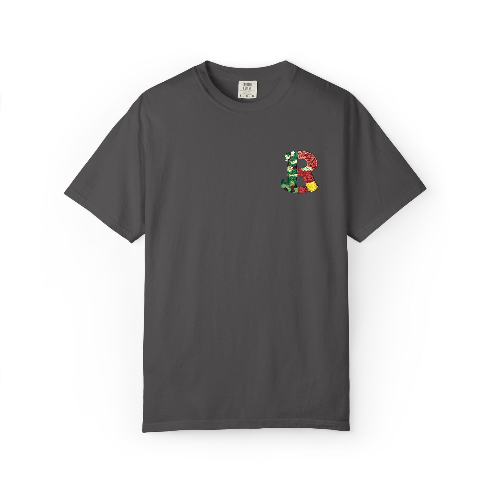 Floral Letter R Pocket T-Shirt — Botanical Monogram Tee - Image 43