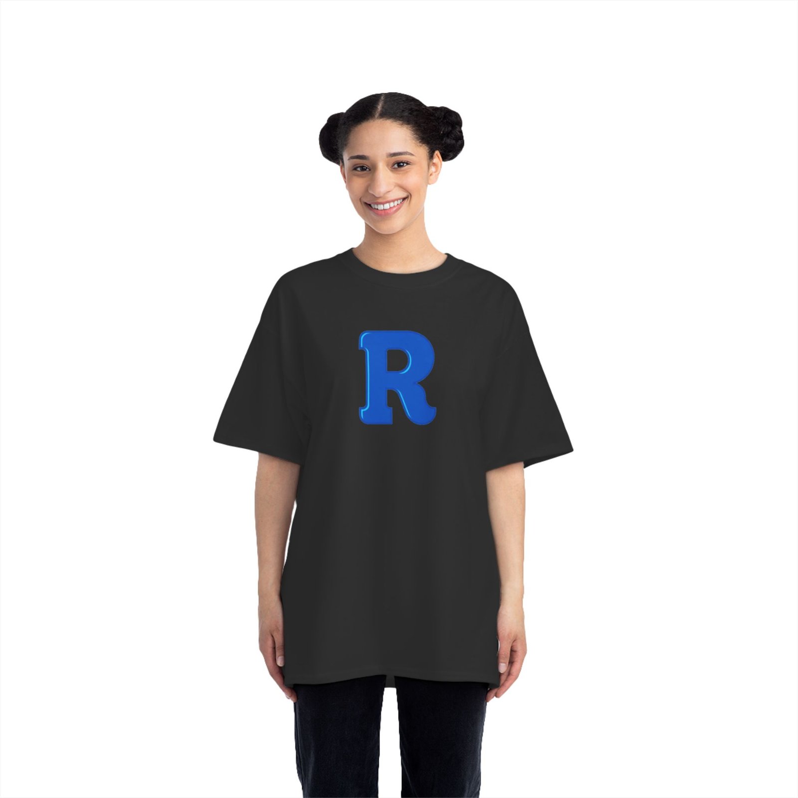 Blue Letter R Initial T-Shirt — Monogram Graphic Tee - Image 9