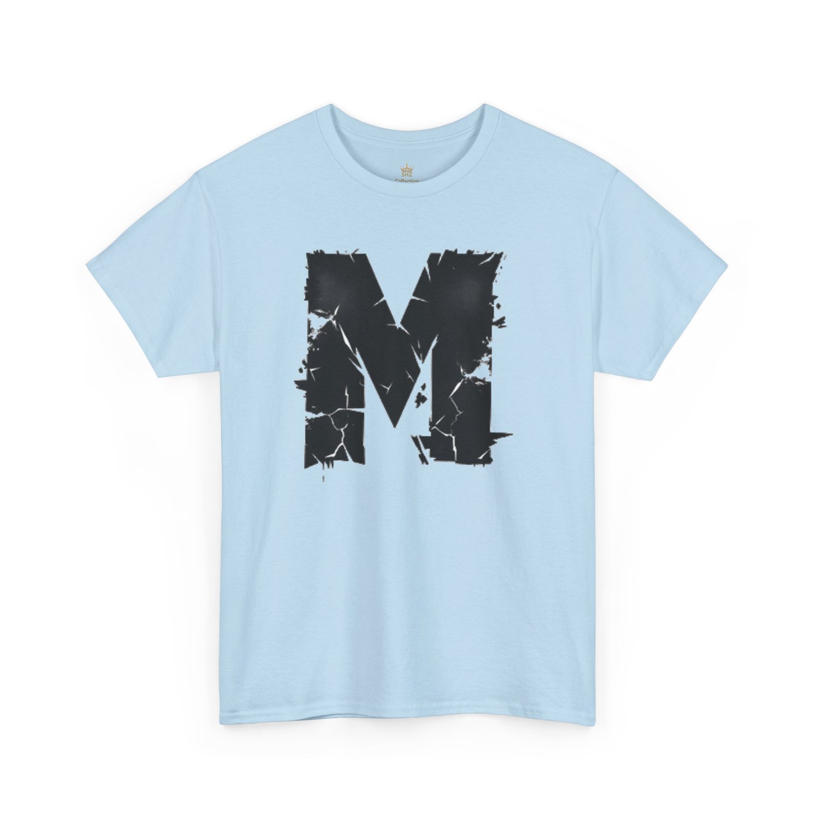 Distressed Black 'M' Graphic Tee — Monogram Initial Shirt - Image 50