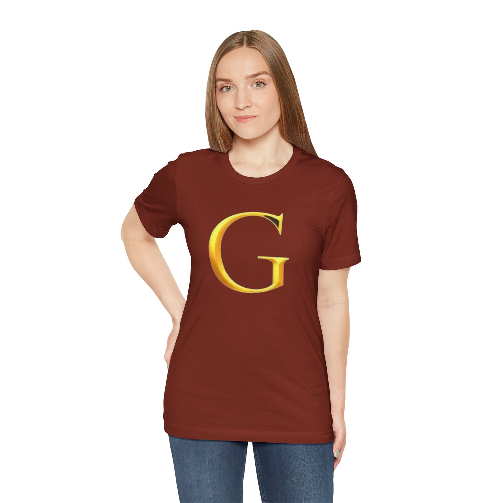 Gold Letter G T-Shirt — Monogram Initial Tee - Image 13