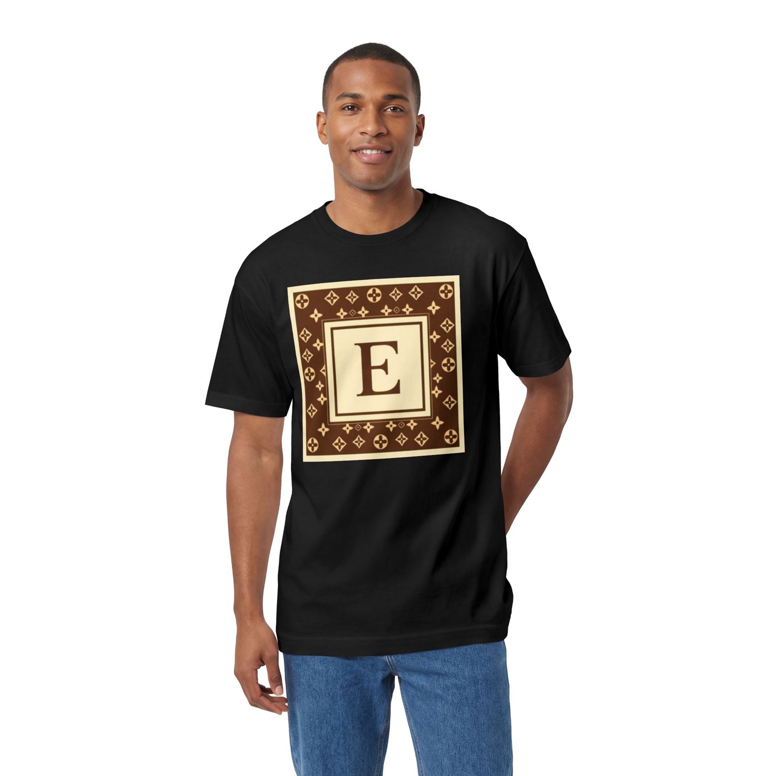 Monogram 'E' Luxury Pattern Tee - Image 4