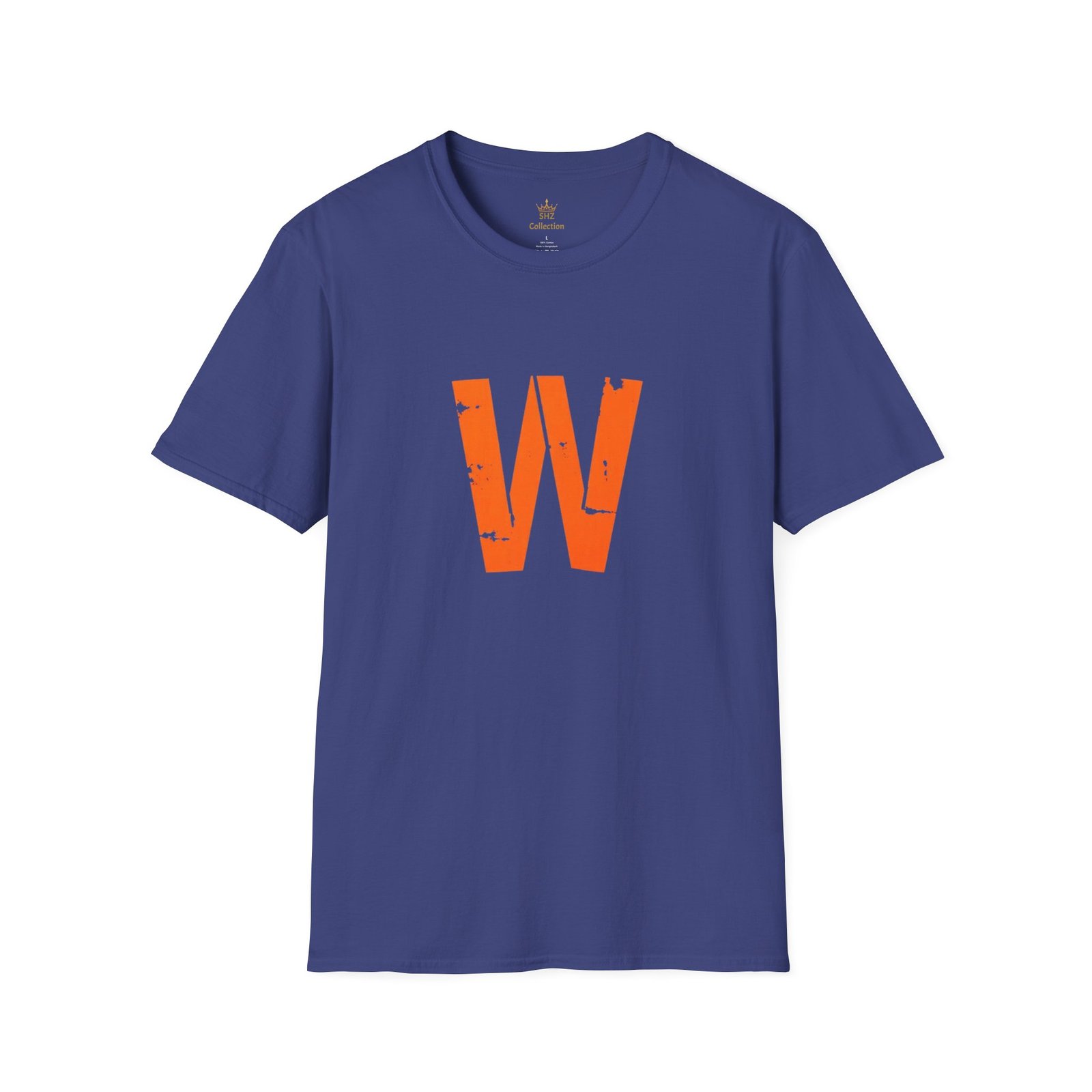 Distressed Orange 'W' Graphic T-Shirt - Image 73