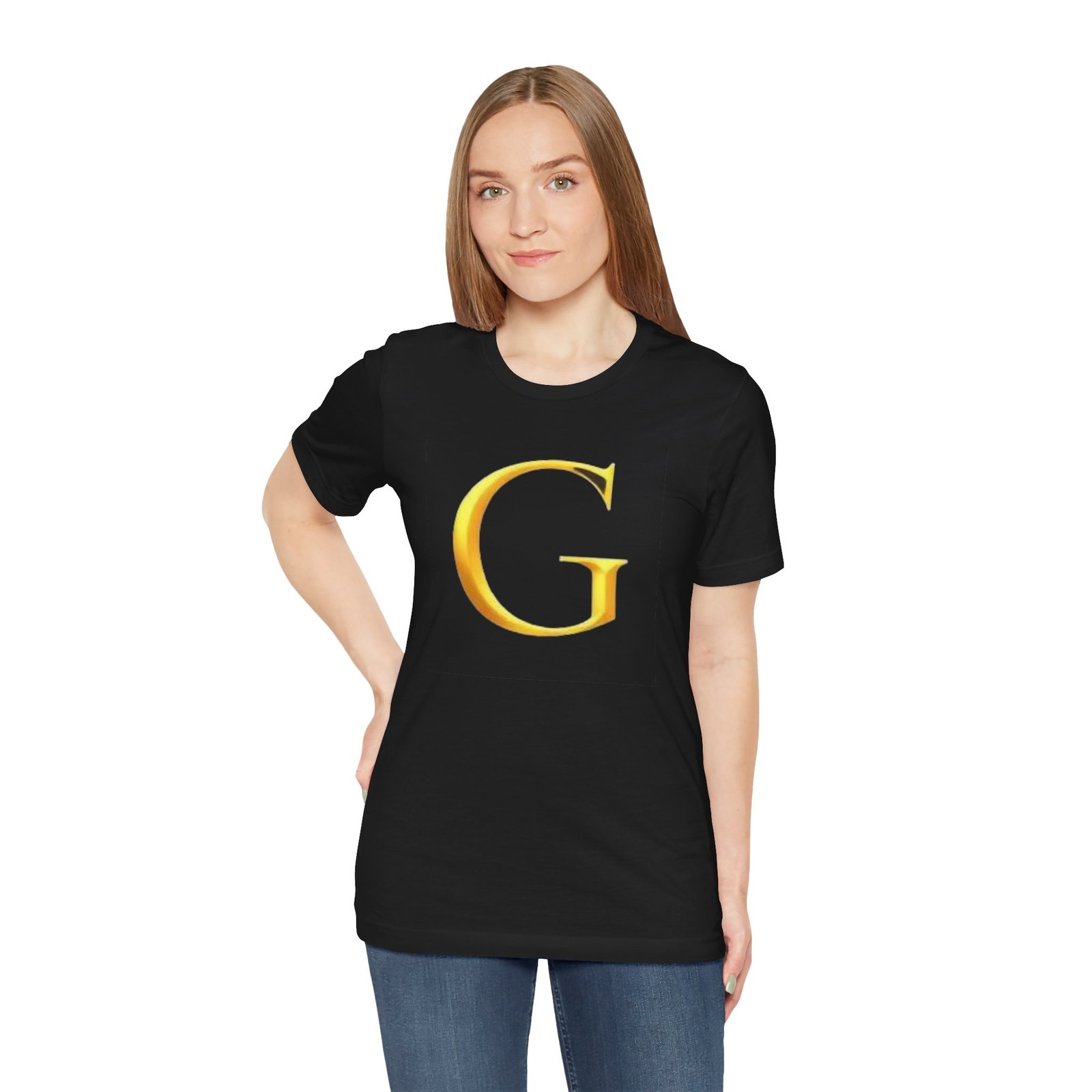 Gold Letter G T-Shirt — Monogram Initial Tee - Image 21