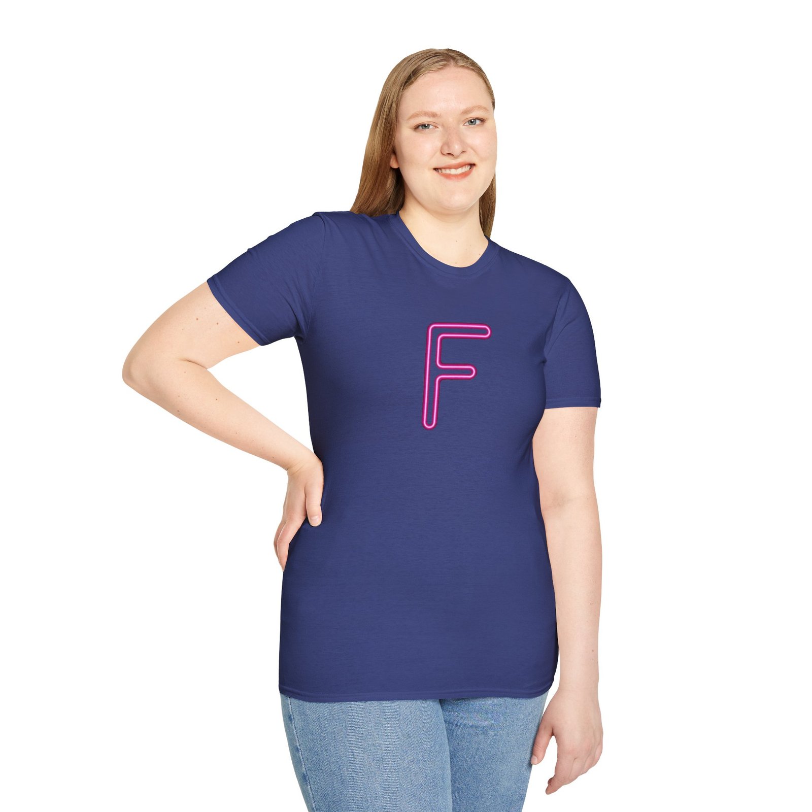 Neon Pink 'F' Graphic T-Shirt — Retro Letter Tee - Image 22