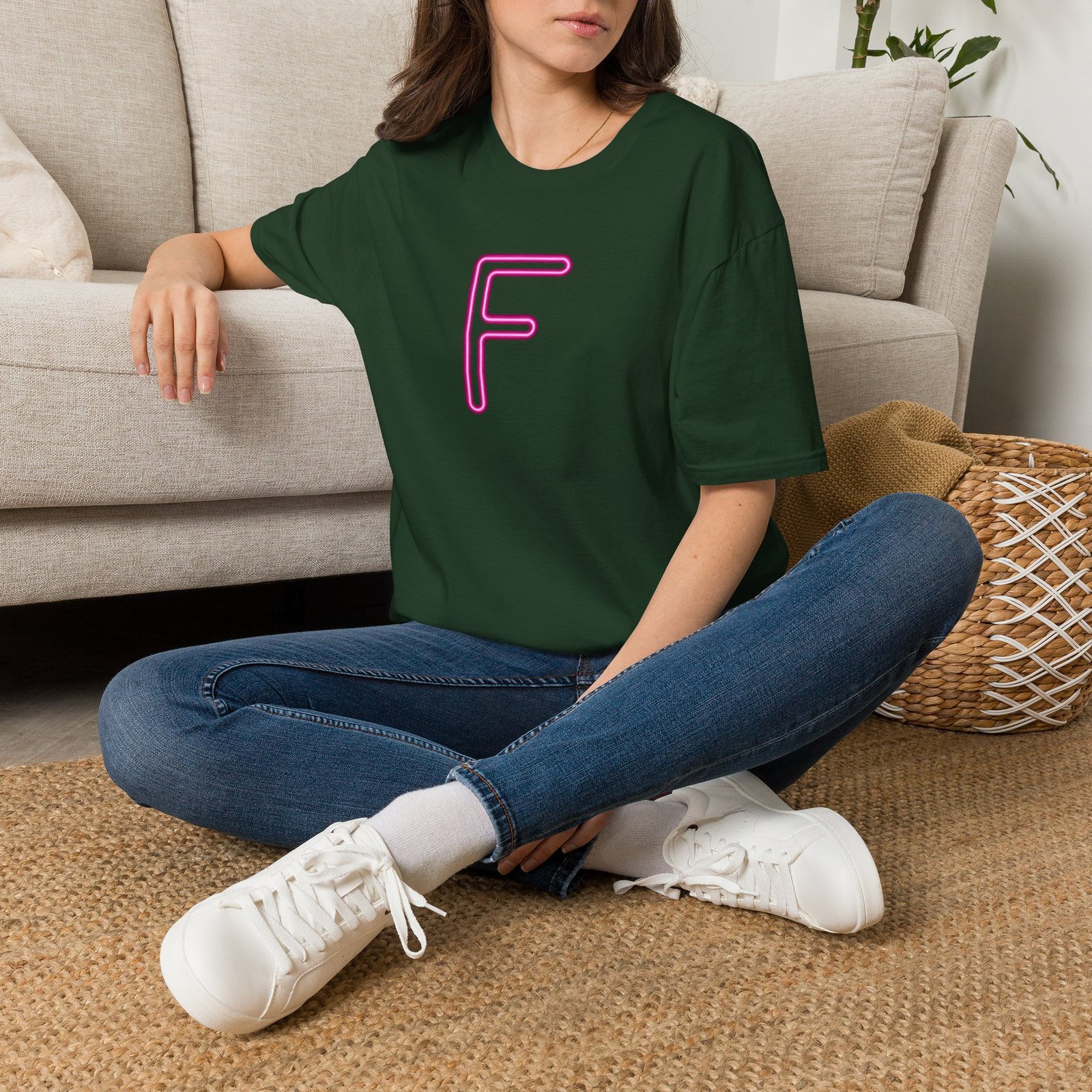 Neon Pink 'F' Graphic T-Shirt — Retro Letter Tee - Image 13