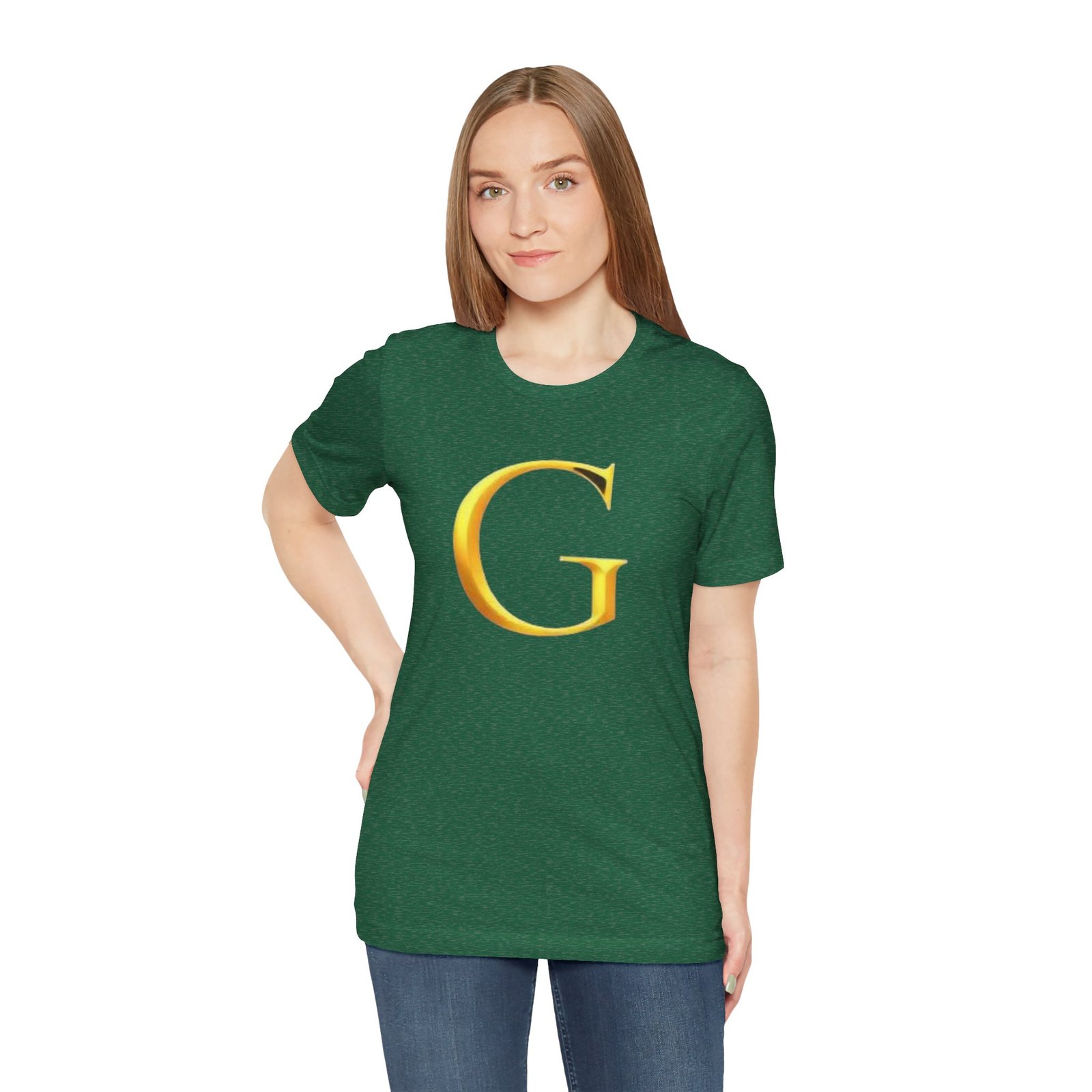 Gold Letter G T-Shirt — Monogram Initial Tee - Image 29