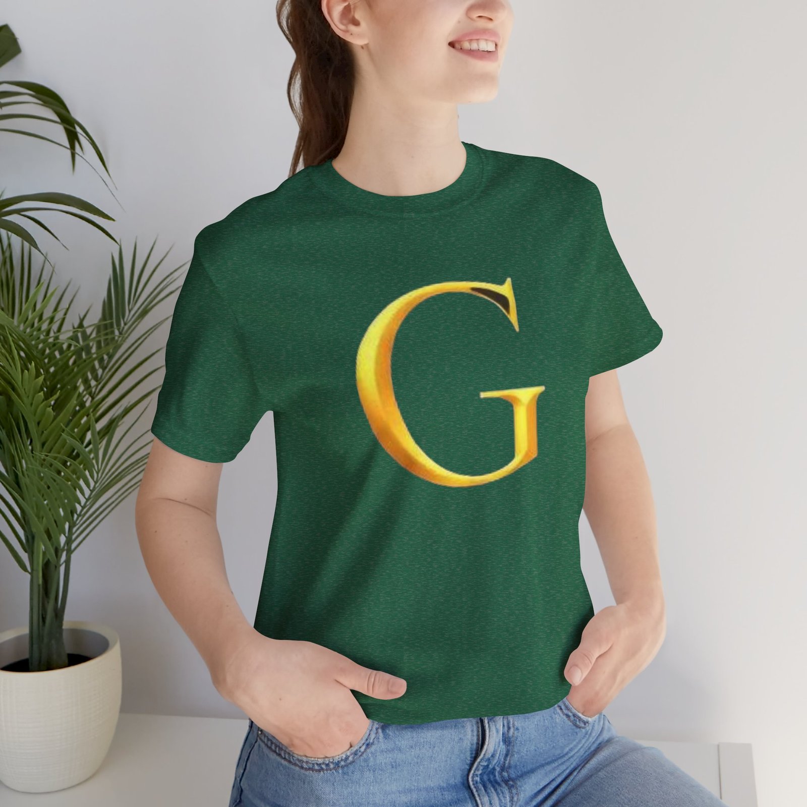 Gold Letter G T-Shirt — Monogram Initial Tee - Image 31