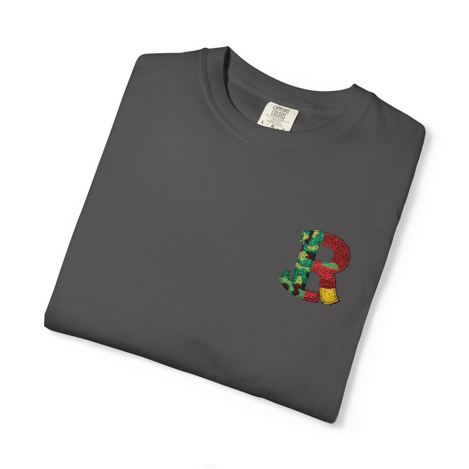 Floral Letter R Pocket T-Shirt — Botanical Monogram Tee - Image 45