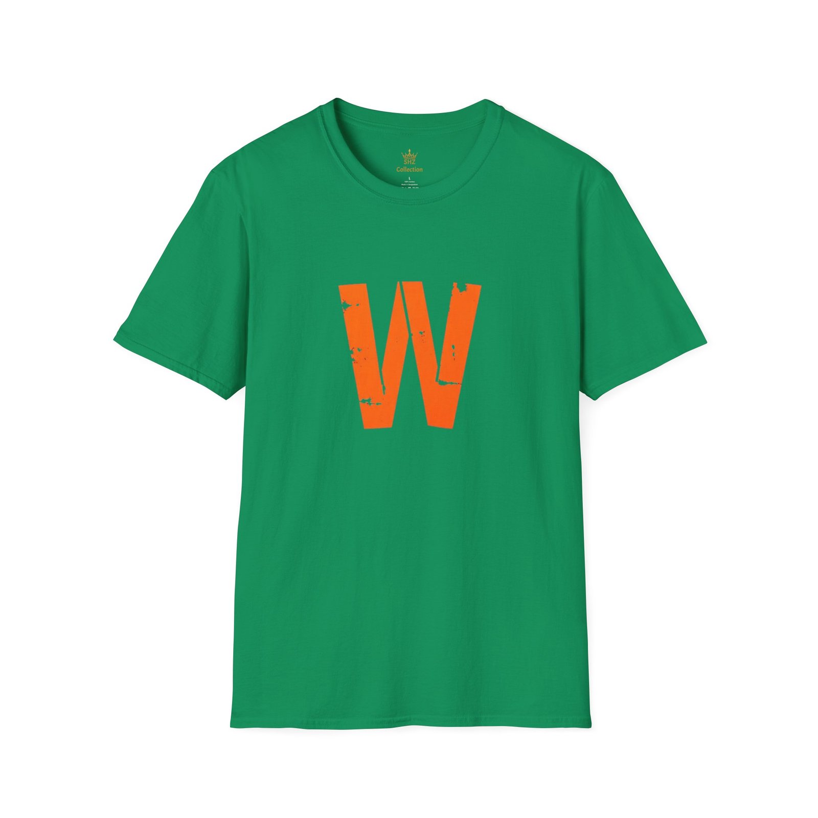 Distressed Orange 'W' Graphic T-Shirt - Image 57