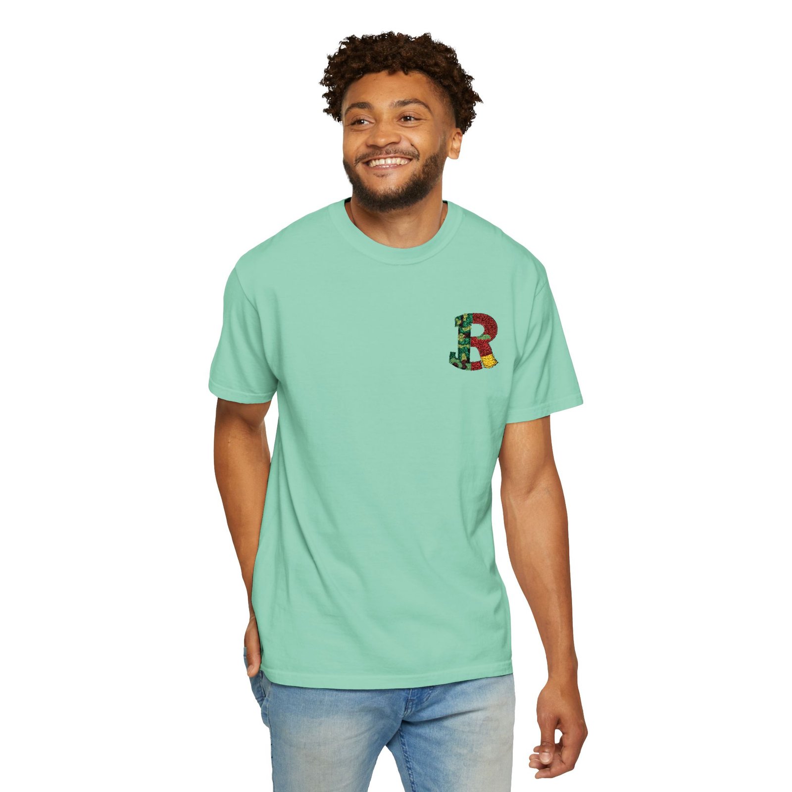 Floral Letter R Pocket T-Shirt — Botanical Monogram Tee - Image 33