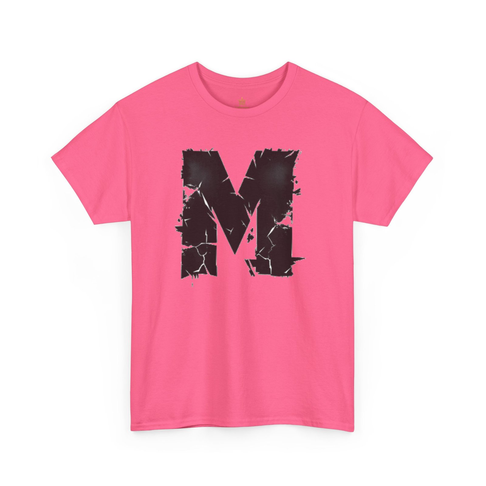 Distressed Black 'M' Graphic Tee — Monogram Initial Shirt - Image 78