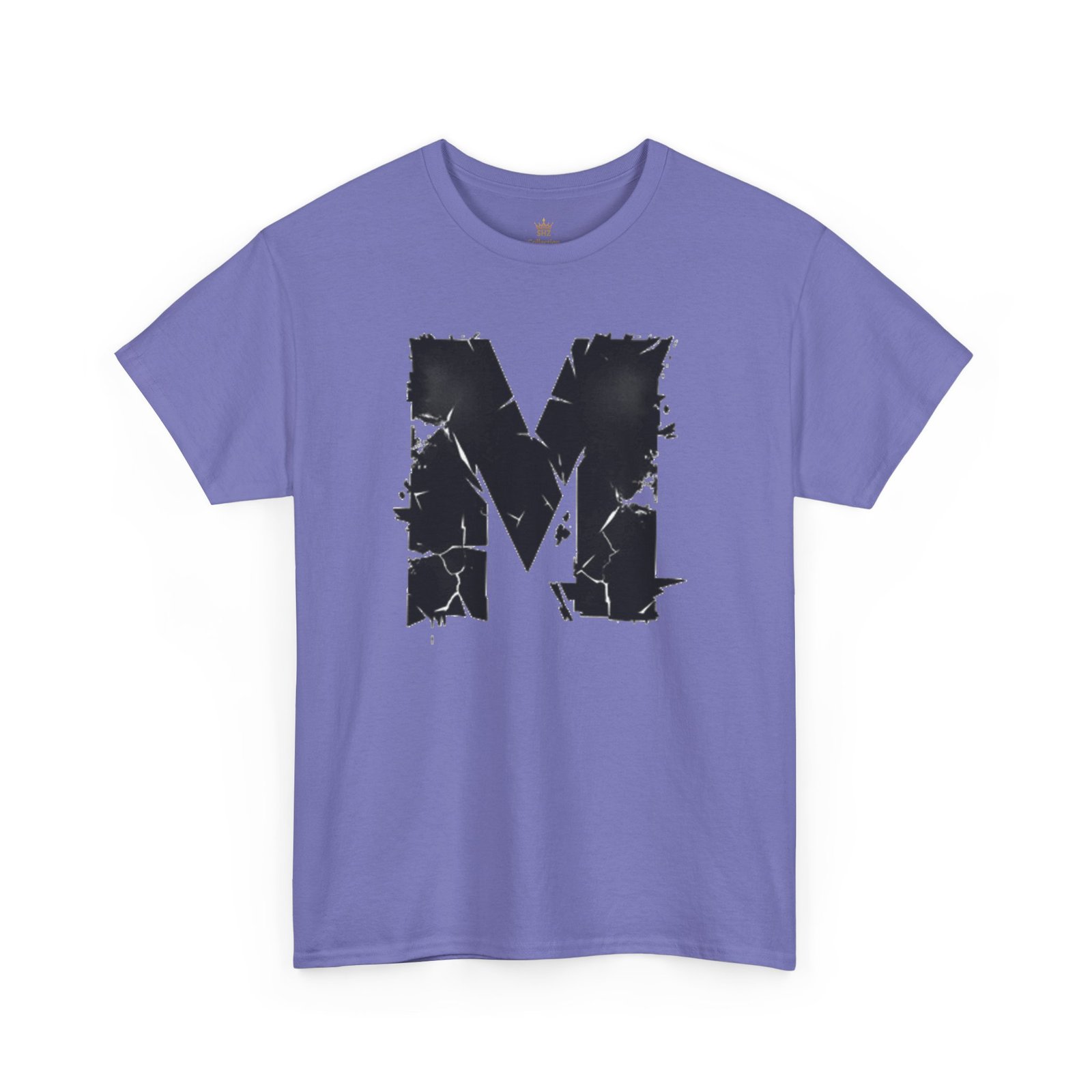 Distressed Black 'M' Graphic Tee — Monogram Initial Shirt - Image 57