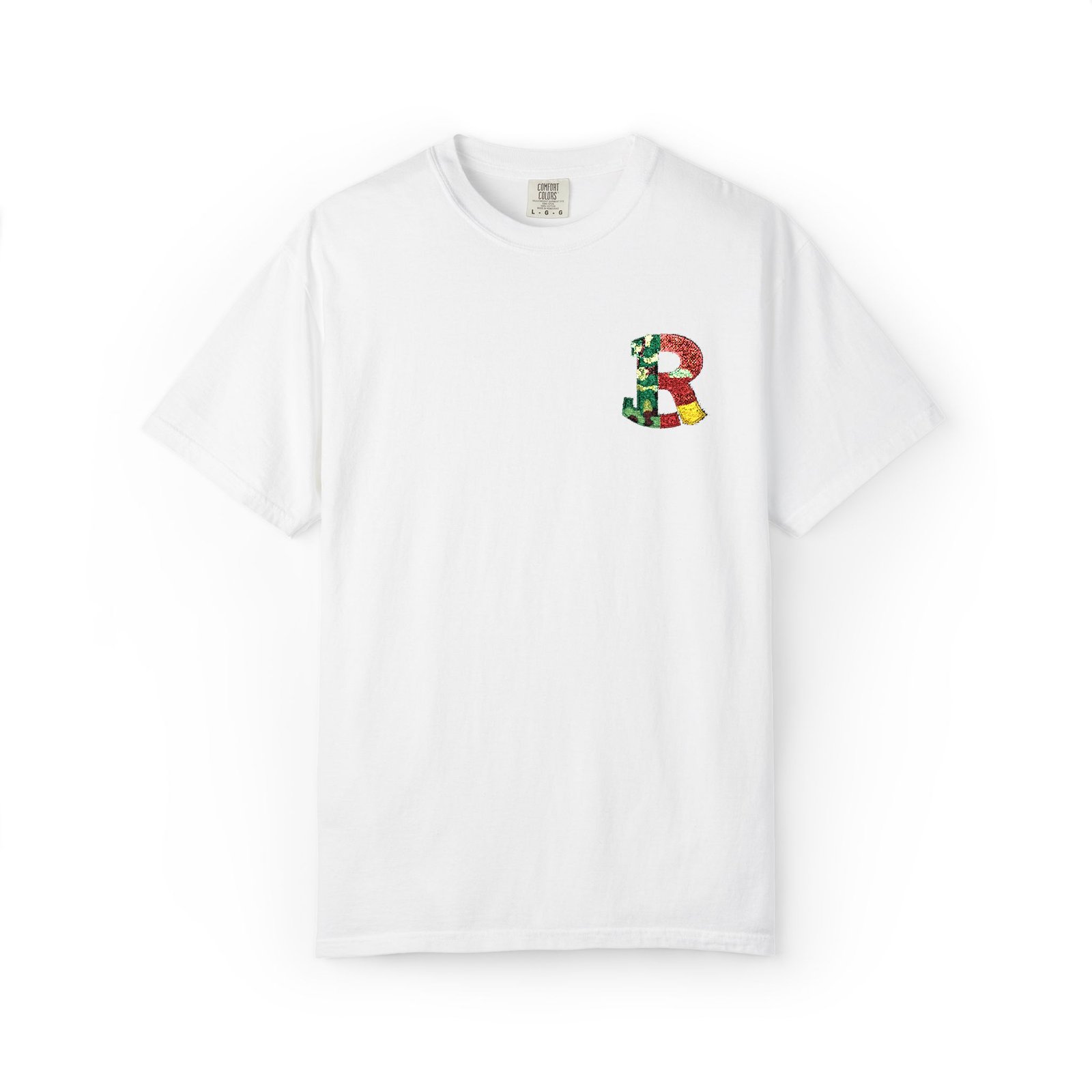 Floral Letter R Pocket T-Shirt — Botanical Monogram Tee - Image 8