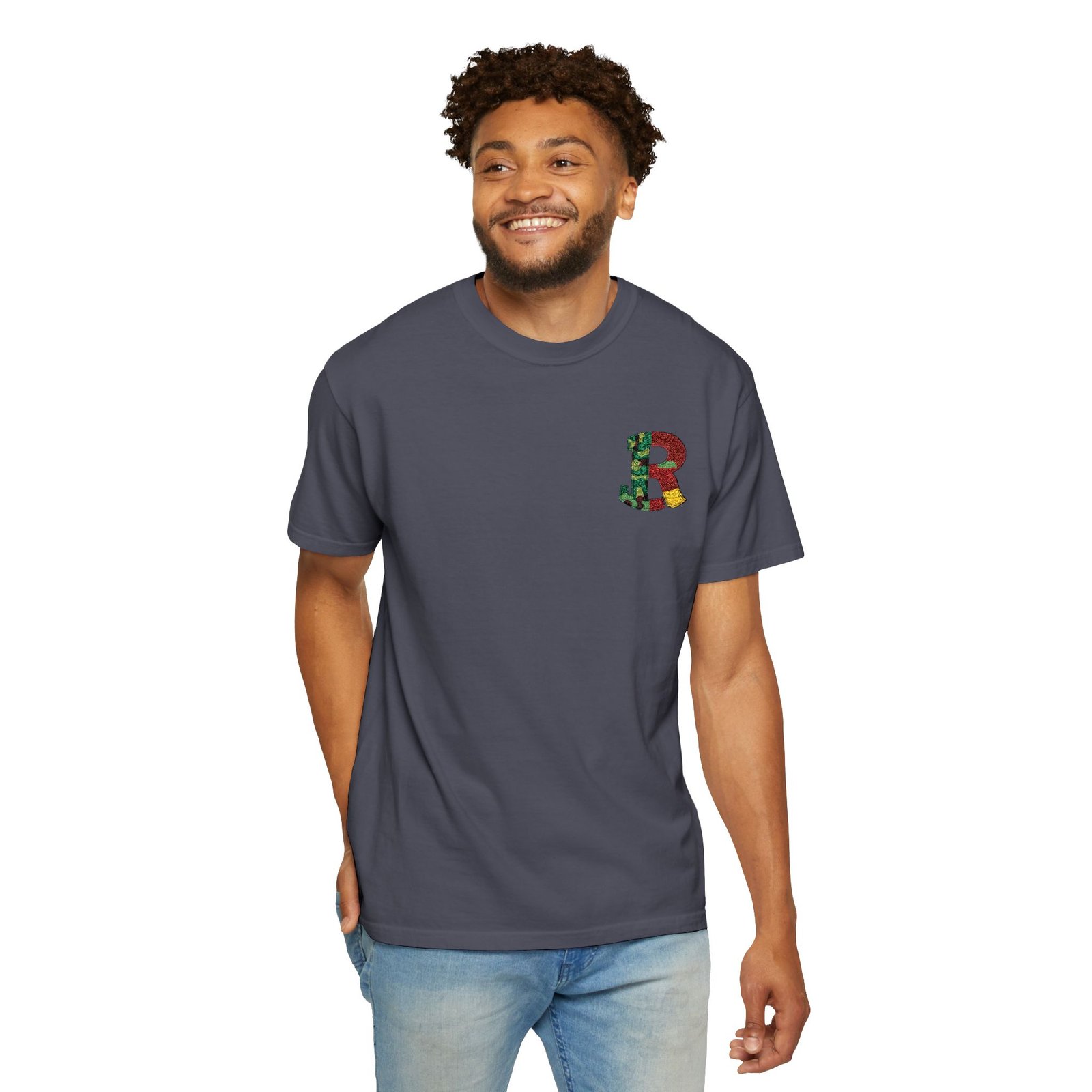 Floral Letter R Pocket T-Shirt — Botanical Monogram Tee - Image 61