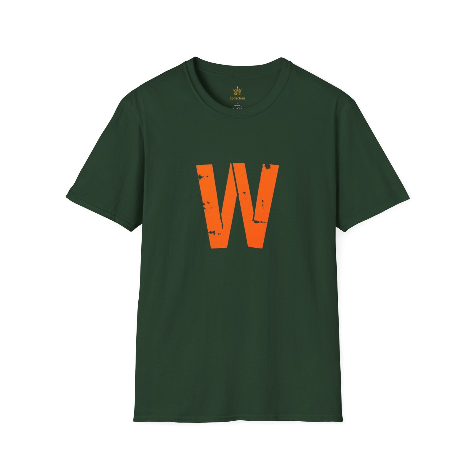 Distressed Orange 'W' Graphic T-Shirt - Image 49