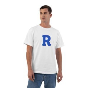Blue Letter R Initial T-Shirt — Monogram Graphic Tee