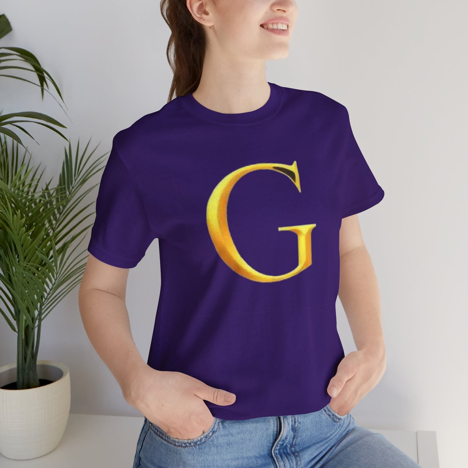 Gold Letter G T-Shirt — Monogram Initial Tee - Image 71