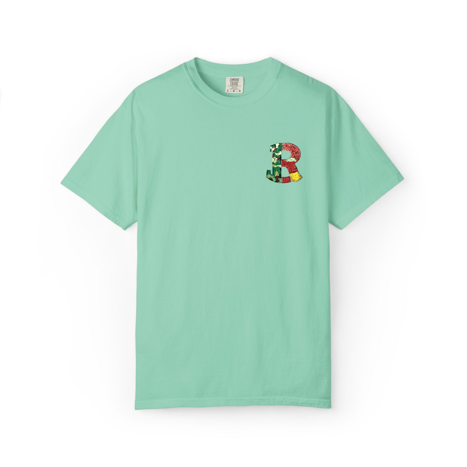 Floral Letter R Pocket T-Shirt — Botanical Monogram Tee - Image 29