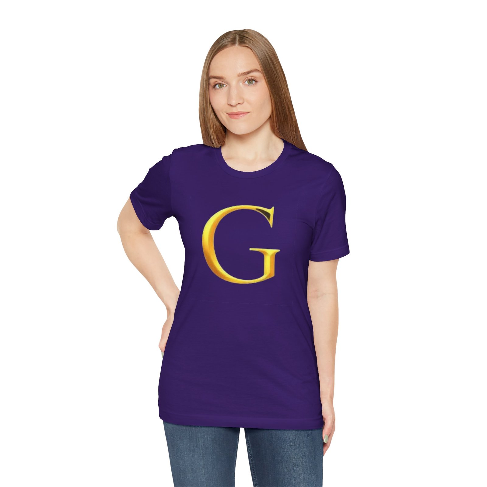 Gold Letter G T-Shirt — Monogram Initial Tee - Image 69