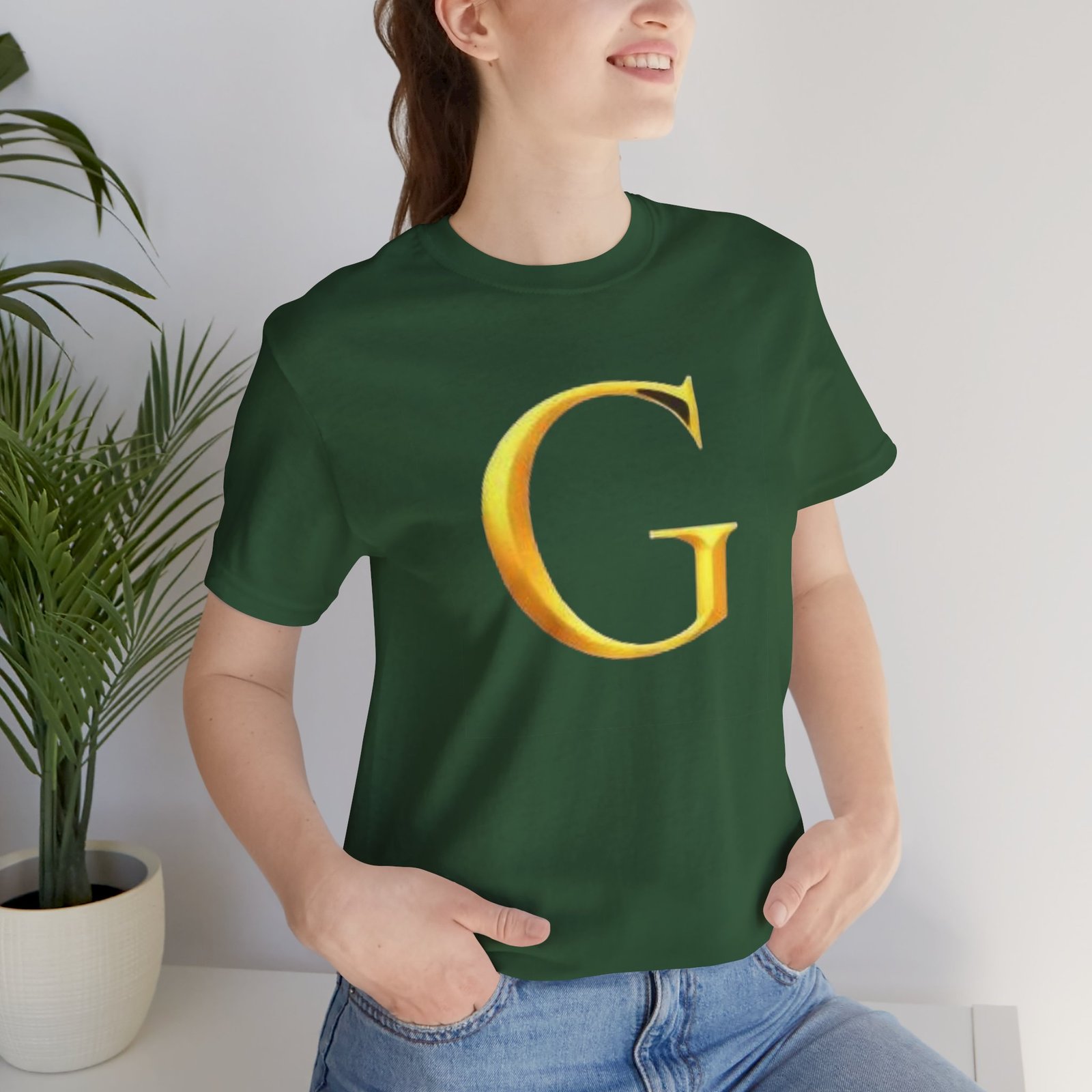 Gold Letter G T-Shirt — Monogram Initial Tee - Image 39