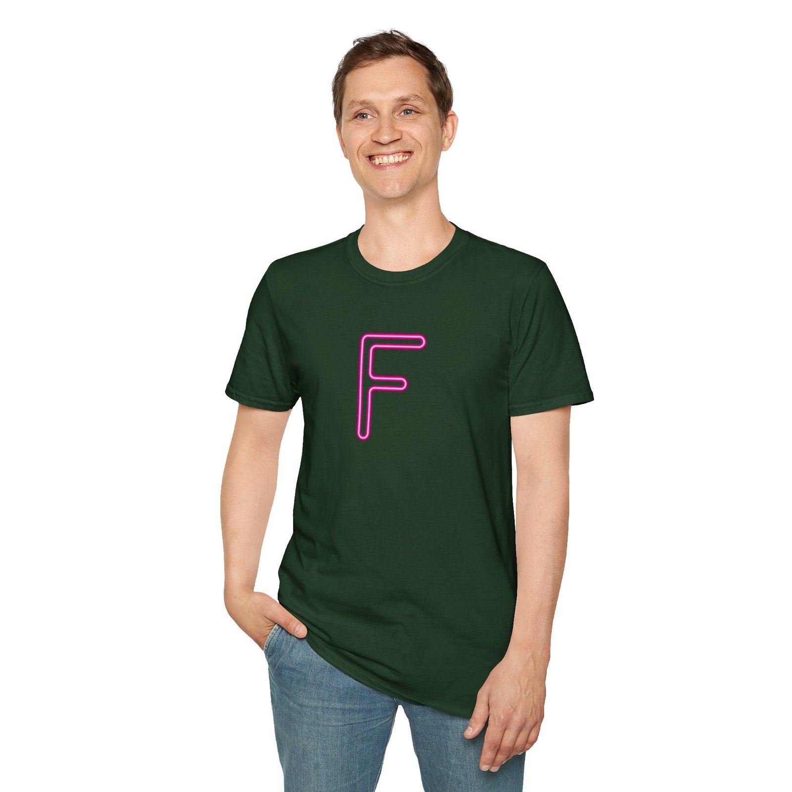 Neon Pink 'F' Graphic T-Shirt — Retro Letter Tee - Image 15