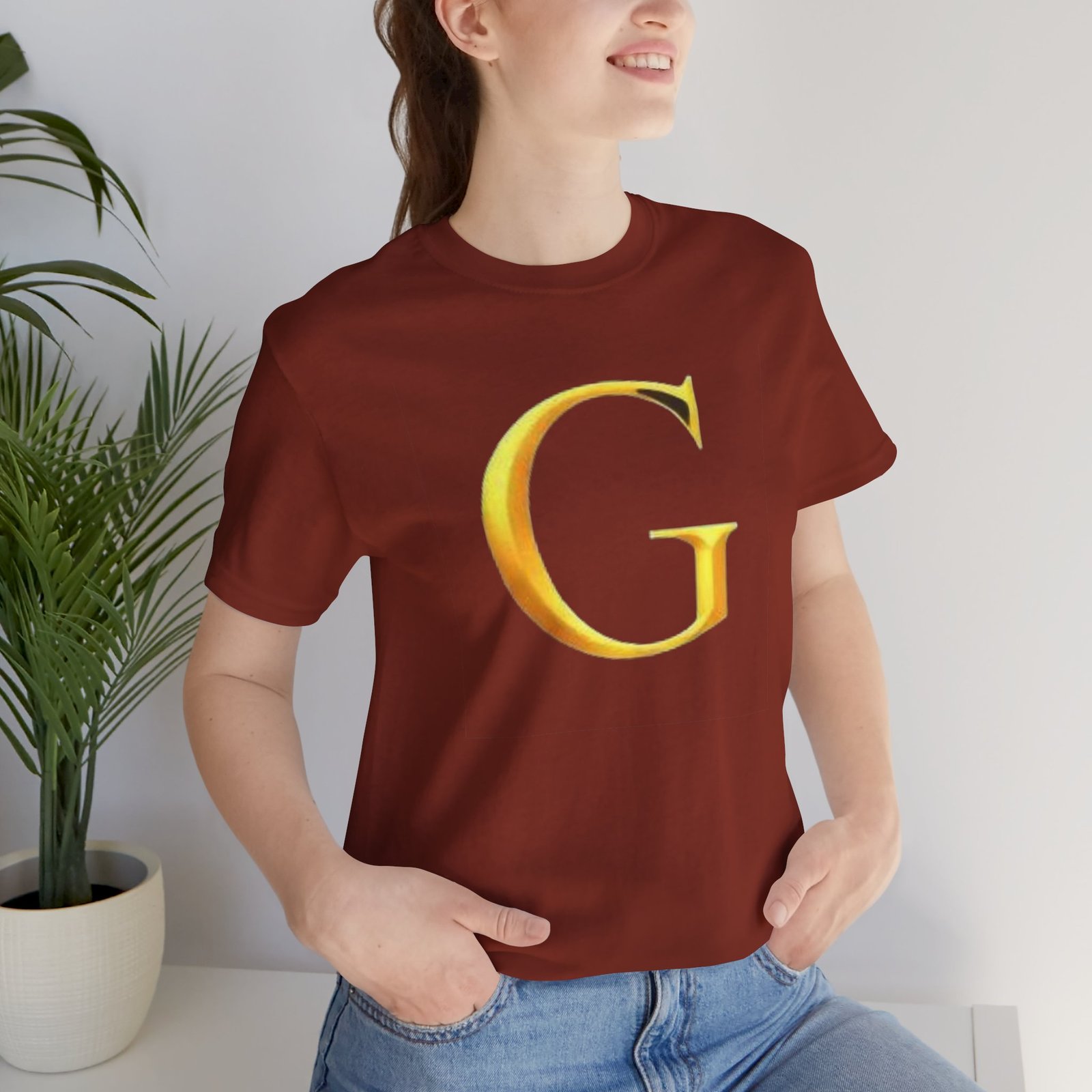 Gold Letter G T-Shirt — Monogram Initial Tee - Image 15