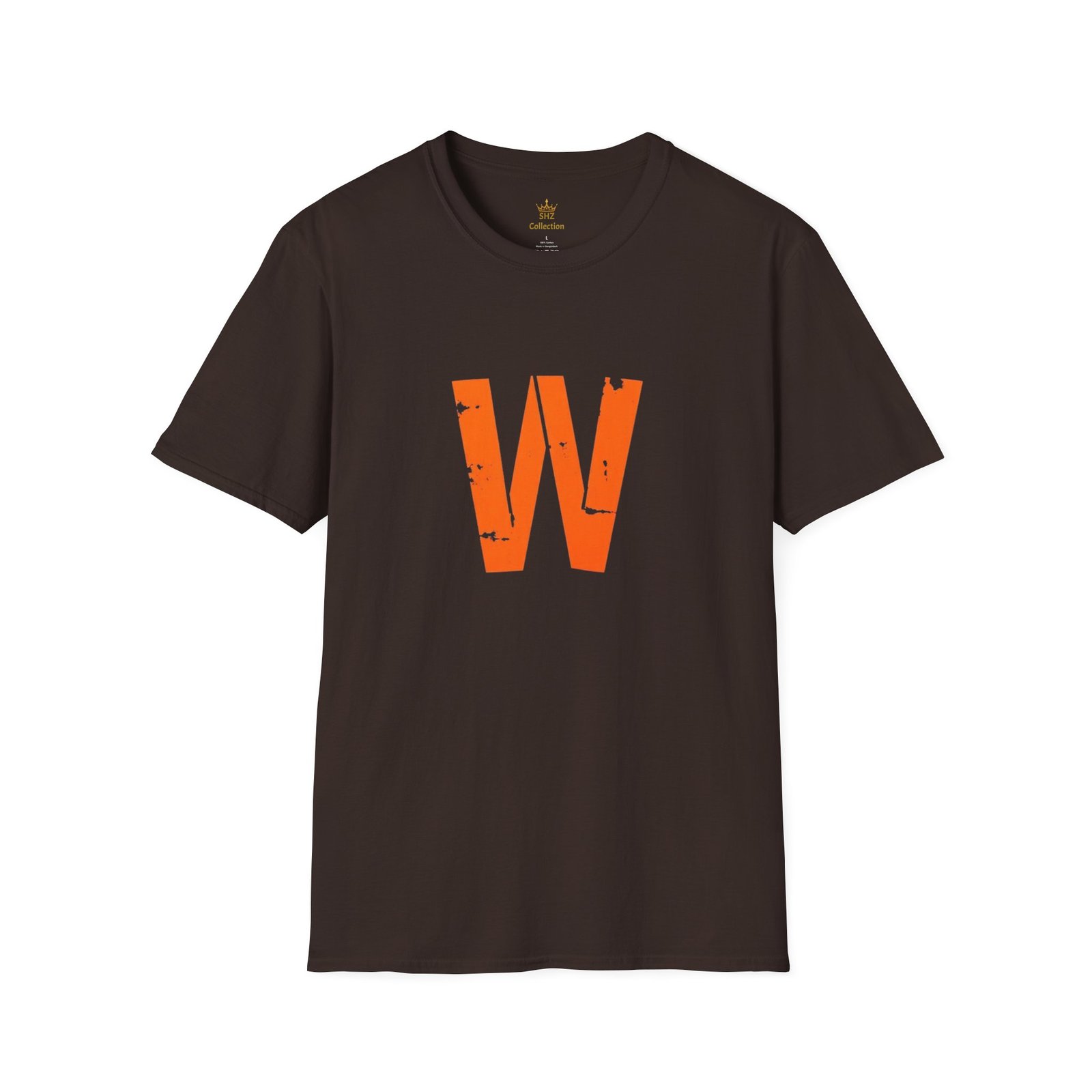 Distressed Orange 'W' Graphic T-Shirt - Image 17