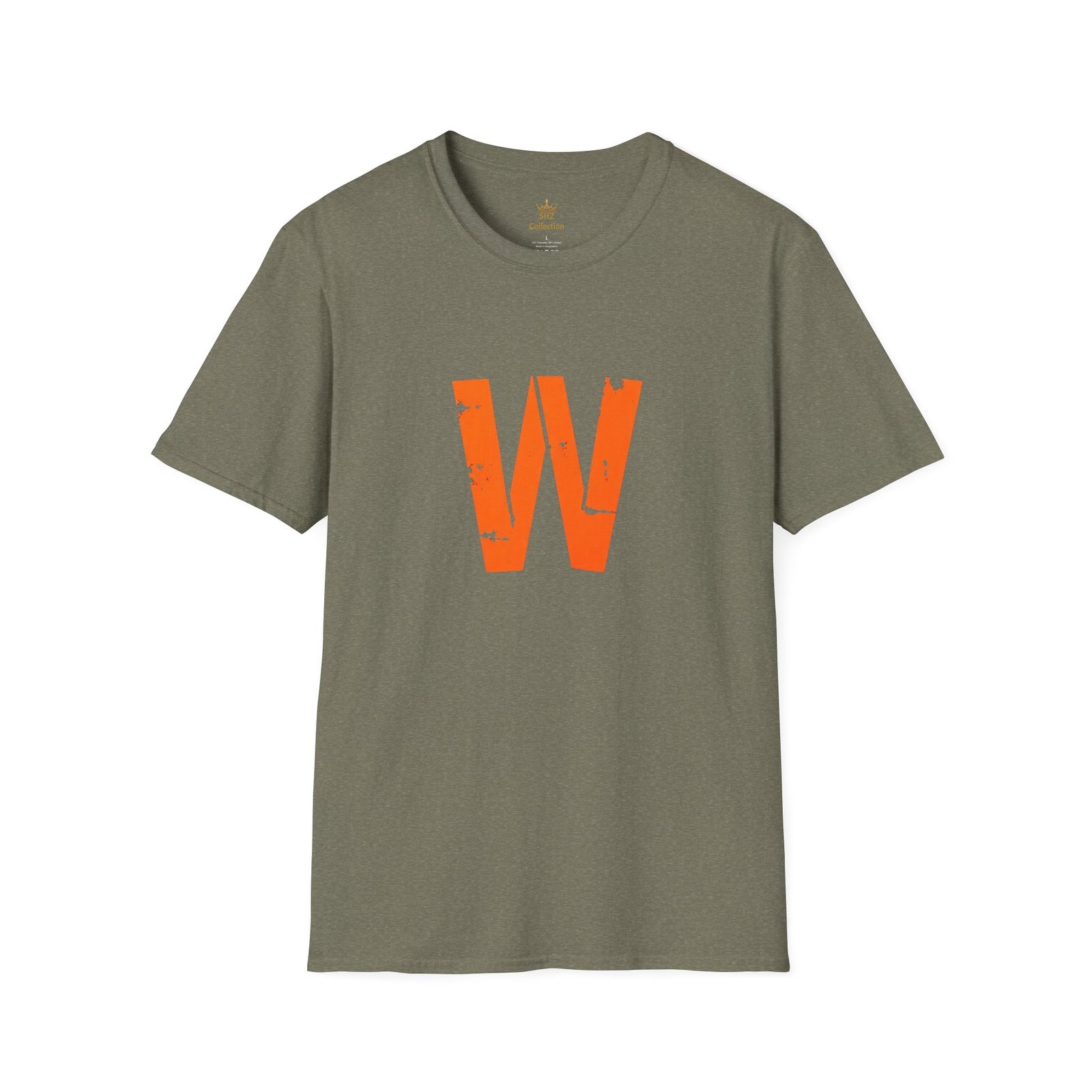 Distressed Orange 'W' Graphic T-Shirt - Image 25