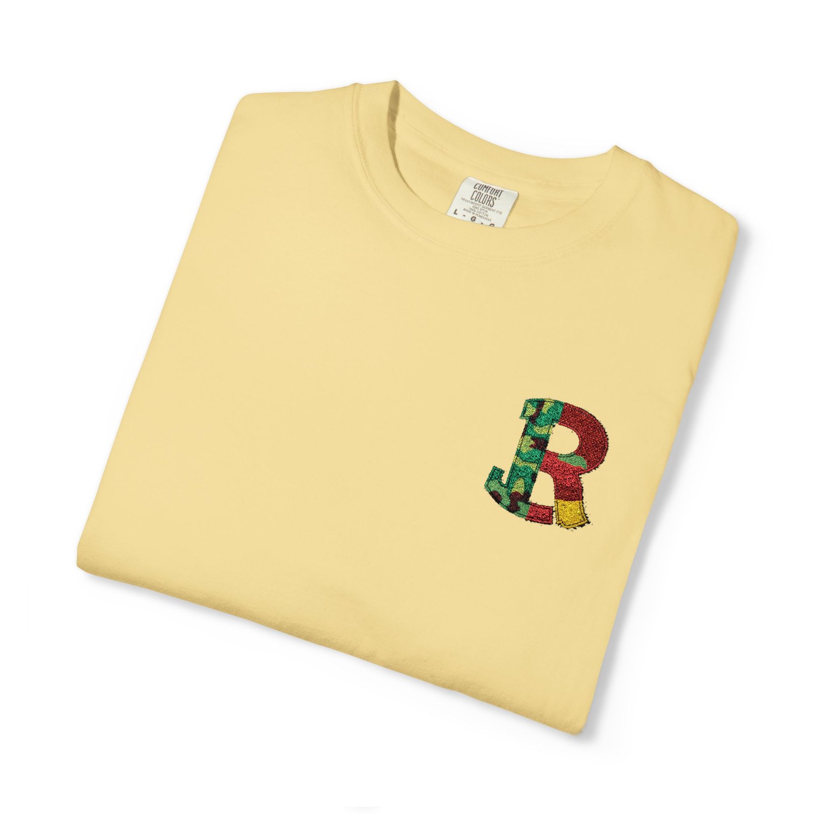 Floral Letter R Pocket T-Shirt — Botanical Monogram Tee - Image 24