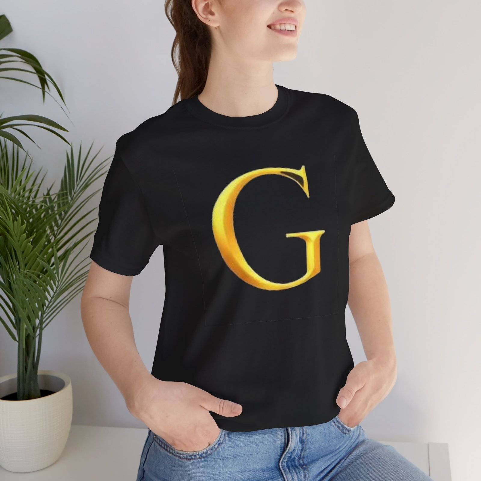 Gold Letter G T-Shirt — Monogram Initial Tee - Image 23