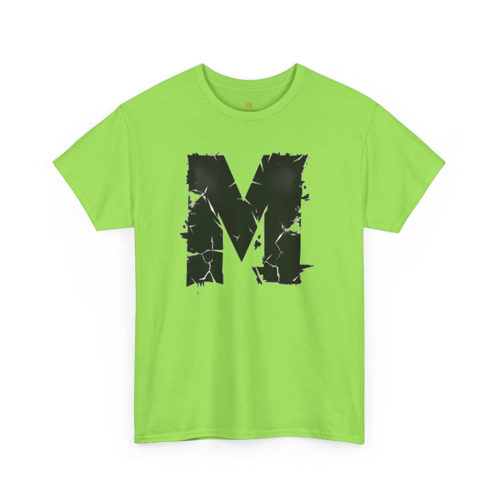 Distressed Black 'M' Graphic Tee — Monogram Initial Shirt - Image 29