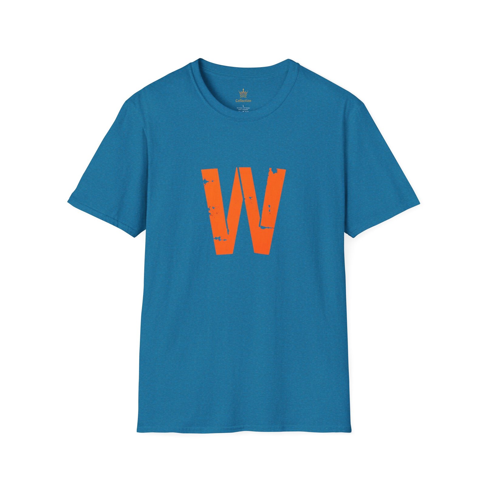 Distressed Orange 'W' Graphic T-Shirt - Image 65